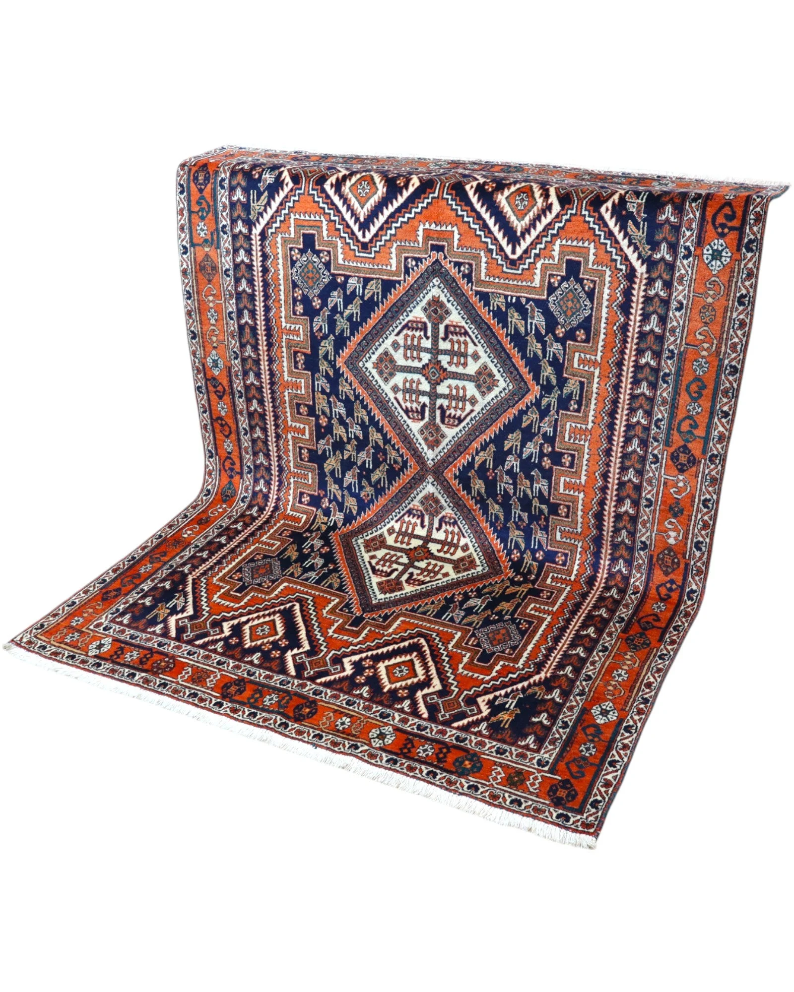 Afshar Perserteppich 200 × 150 cm aus Wolle, handgeknüpft