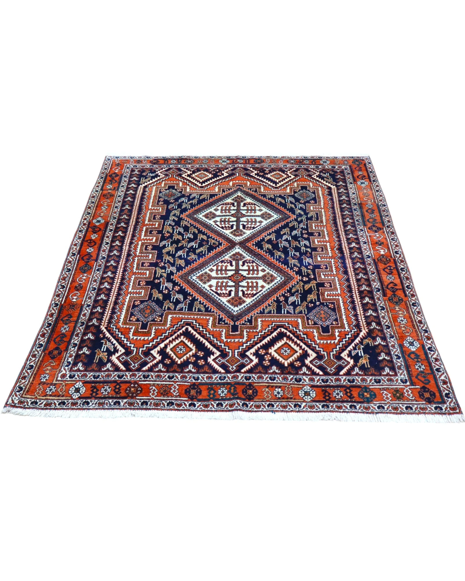 Afshar Perserteppich 200 × 150 cm aus Wolle, handgeknüpft