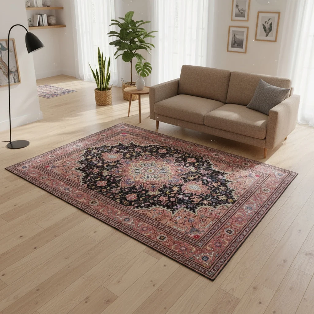 Handgeknüpfter Täbriz Perserteppich, 202 × 136 cm, Wolle & Seide