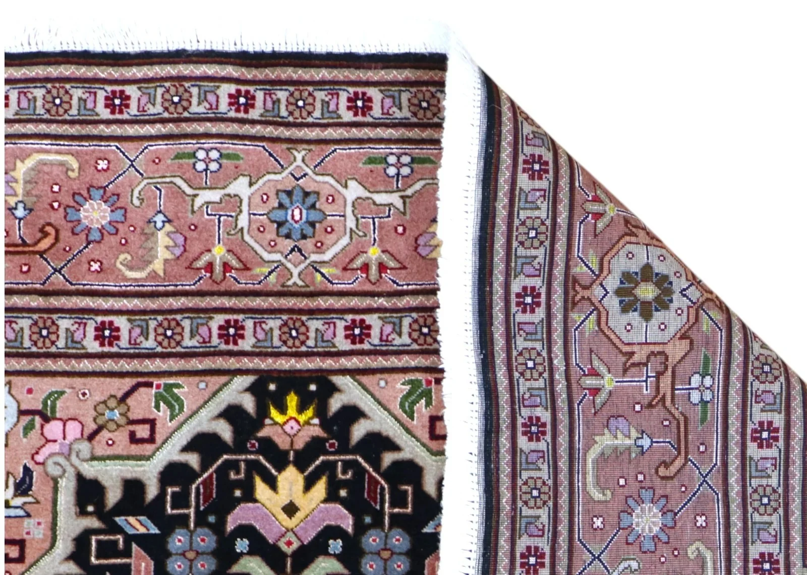 Handgeknüpfter Täbriz Perserteppich, 202 × 136 cm, Wolle & Seide
