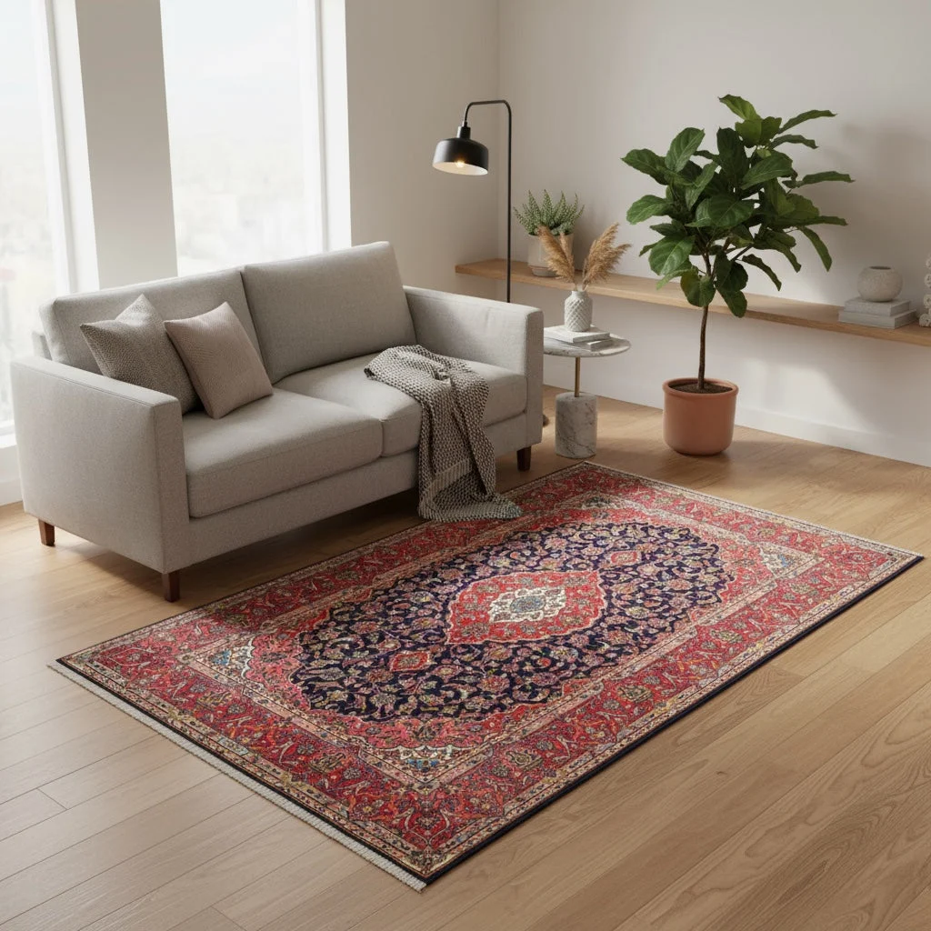 Handgeknüpfter Kashan Perserteppich 225 × 142 cm