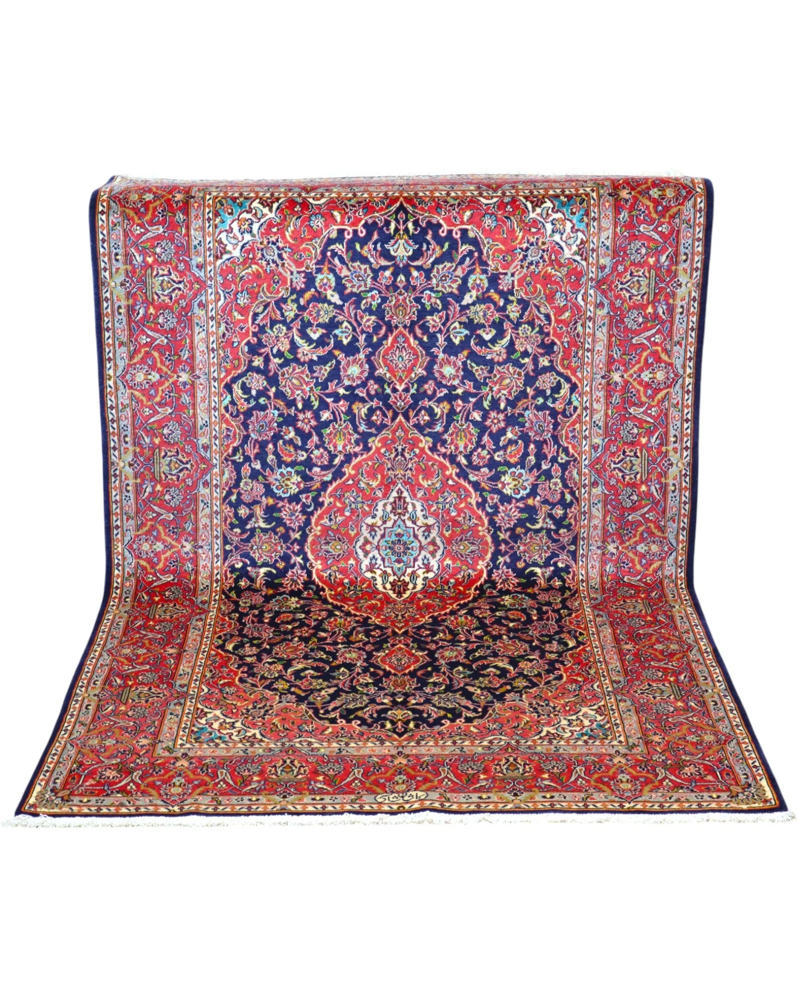 Handgeknüpfter Kashan Perserteppich 225 × 142 cm