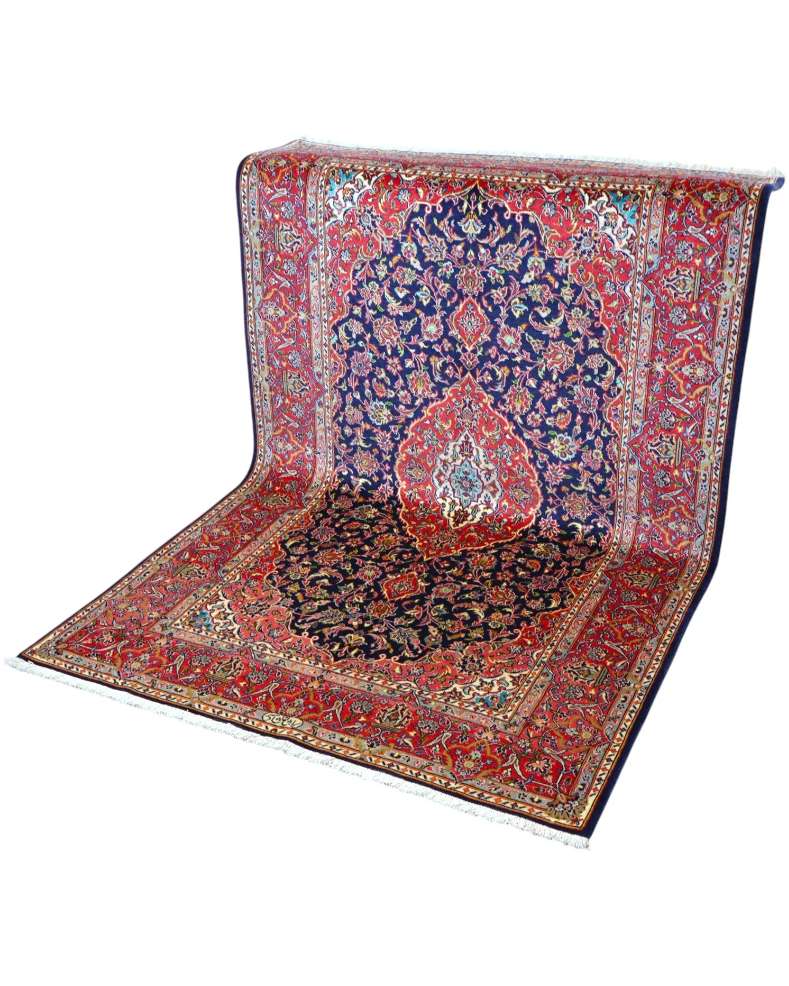 Handgeknüpfter Kashan Perserteppich 225 × 142 cm