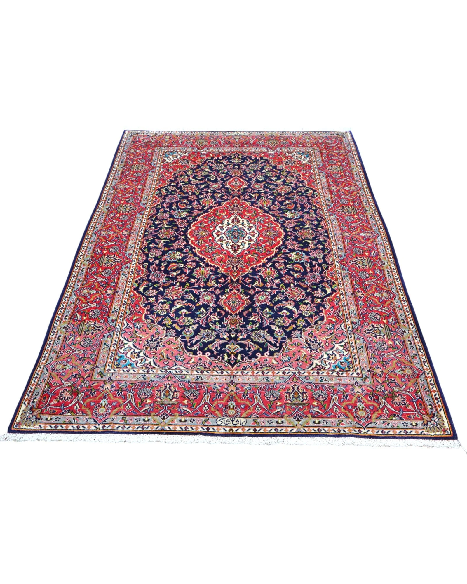 Handgeknüpfter Kashan Perserteppich 225 × 142 cm