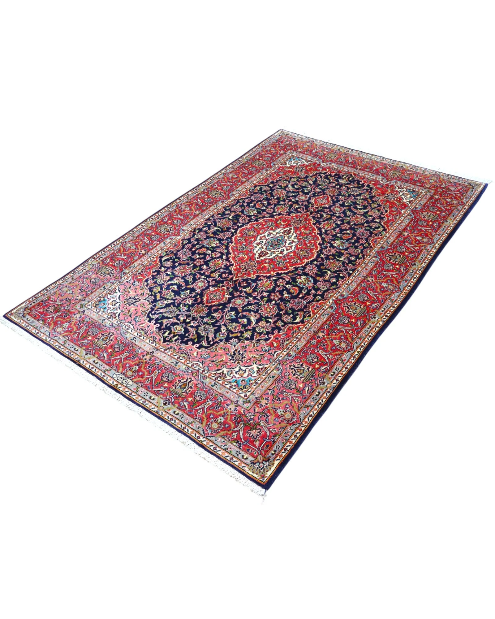 Handgeknüpfter Kashan Perserteppich 225 × 142 cm