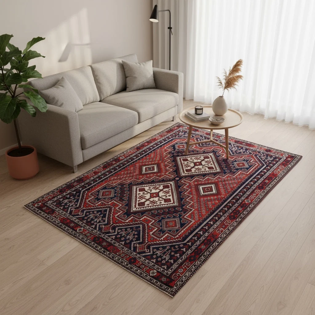 Afshar Perserteppich aus Iran, 214 × 157 cm