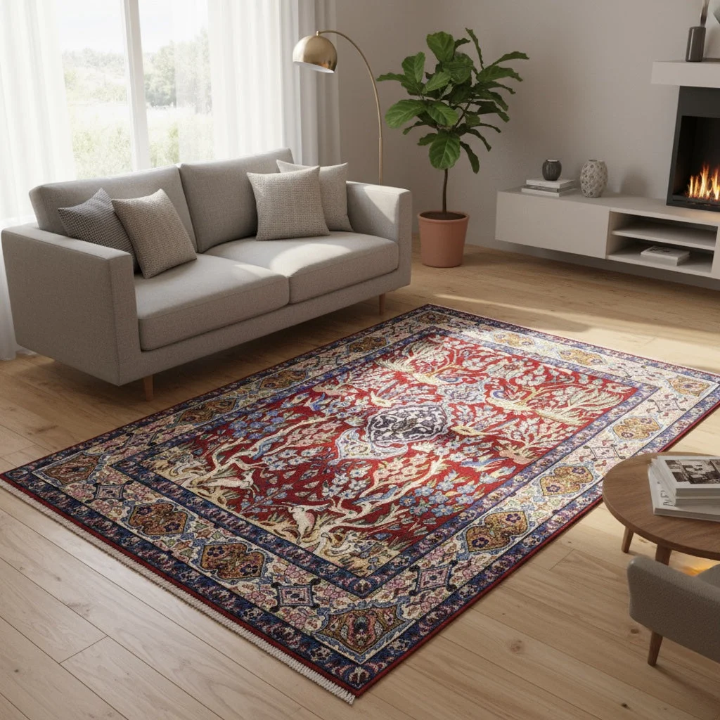 Isfahan Perserteppich 225 × 155 cm aus Wolle, handgeknüpft