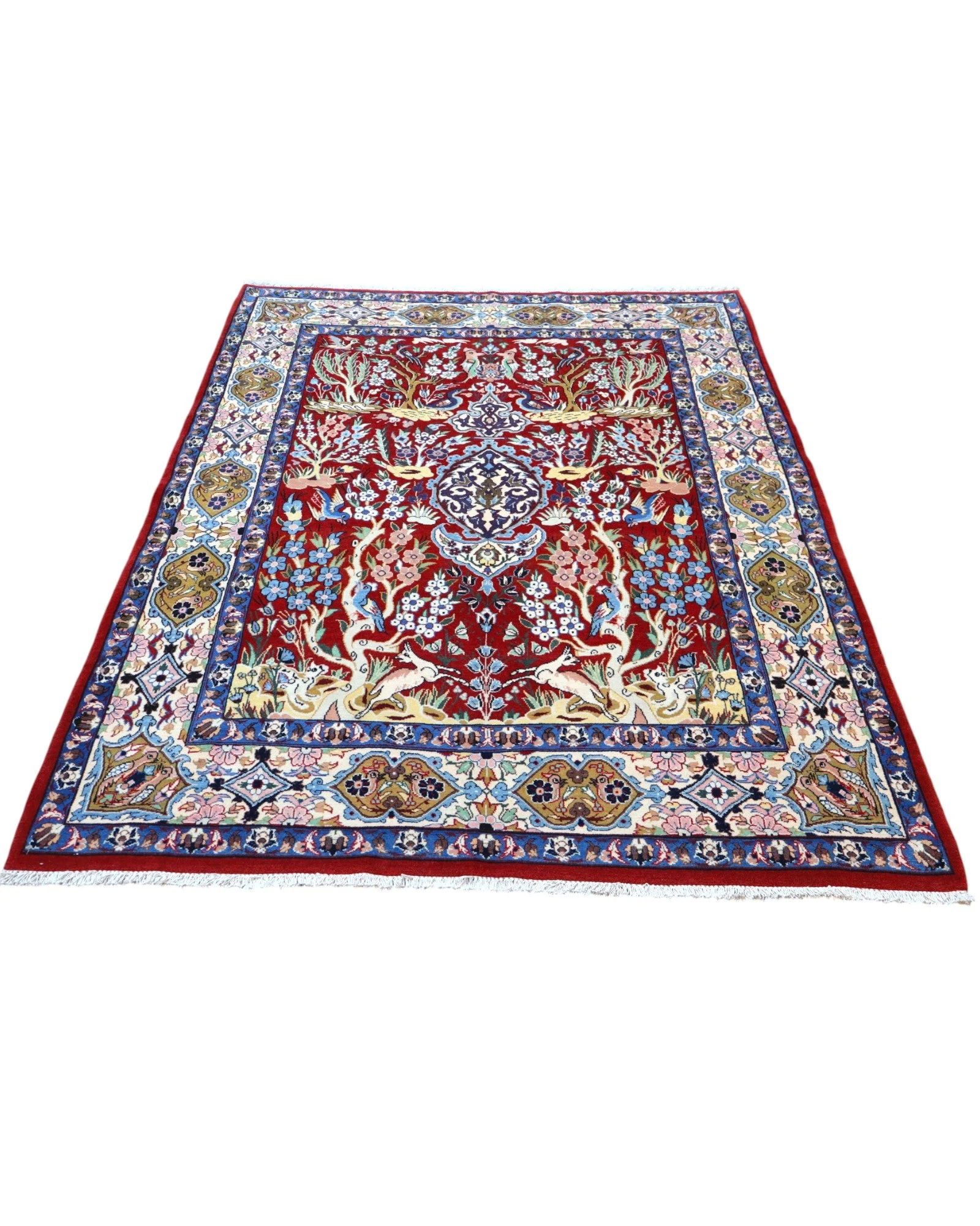 Isfahan Perserteppich 225 × 155 cm aus Wolle, handgeknüpft