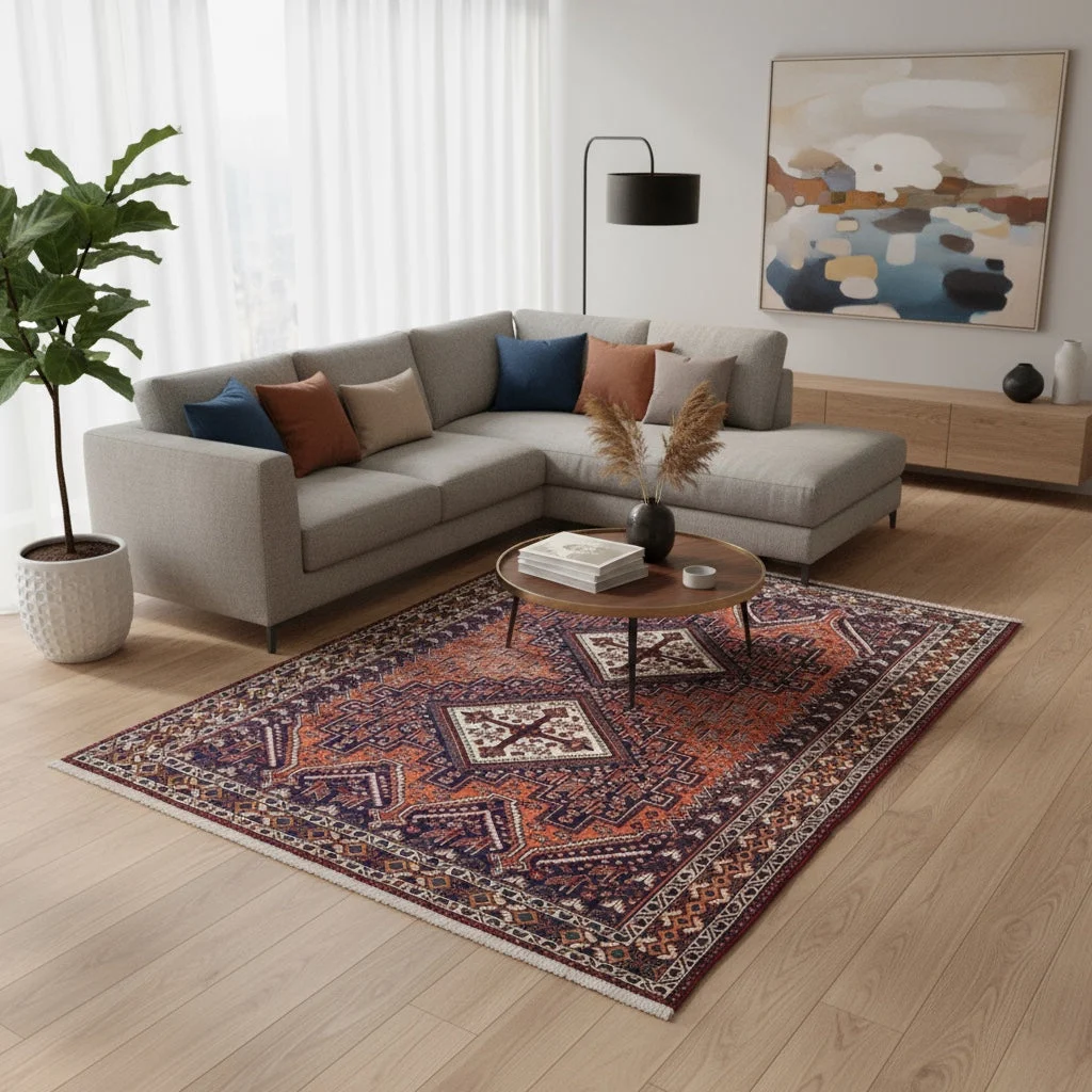 Afshar Perserteppich 208 × 150 cm aus Wolle, handgeknüpft