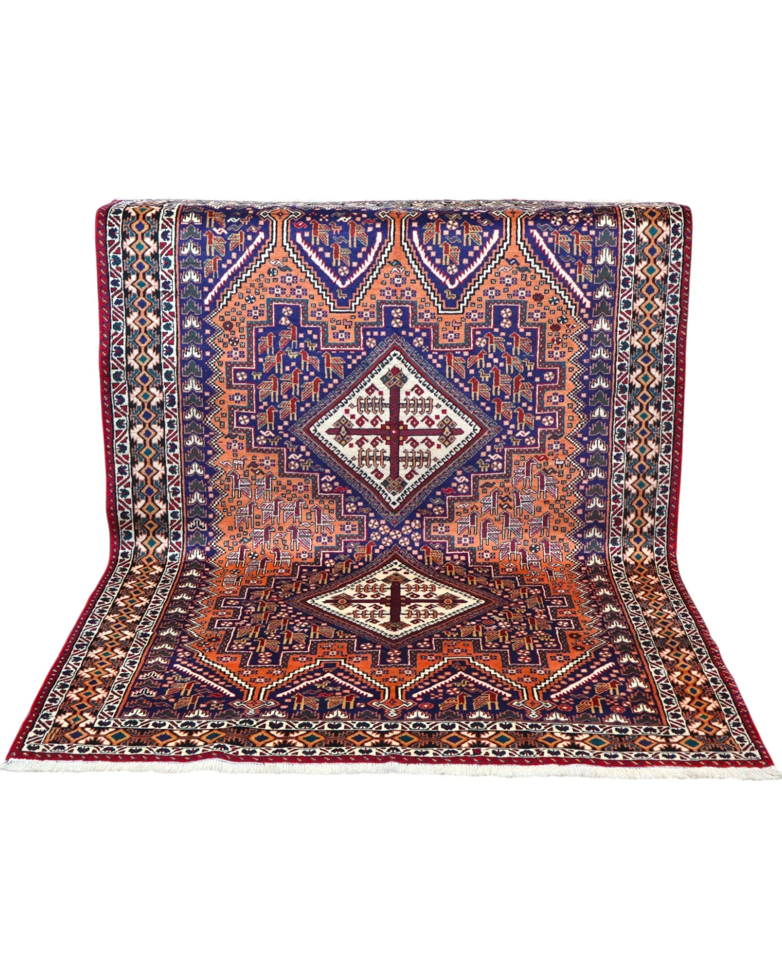 Afshar Perserteppich 208 × 150 cm aus Wolle, handgeknüpft