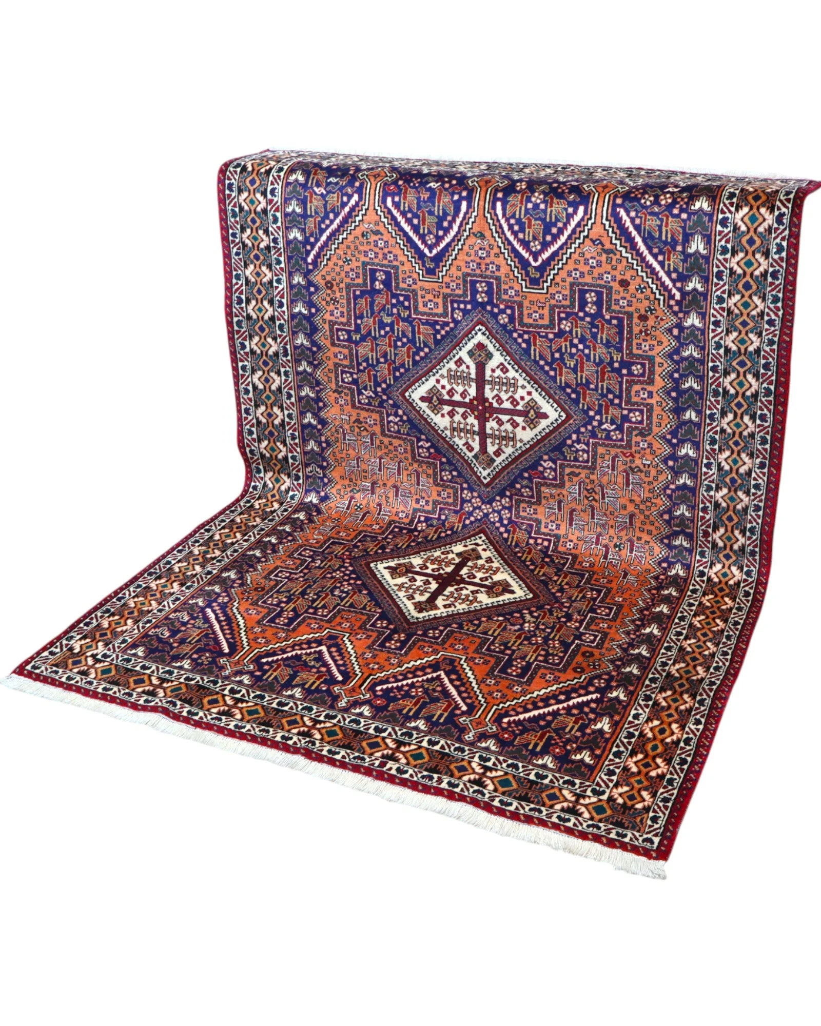Afshar Perserteppich 208 × 150 cm aus Wolle, handgeknüpft