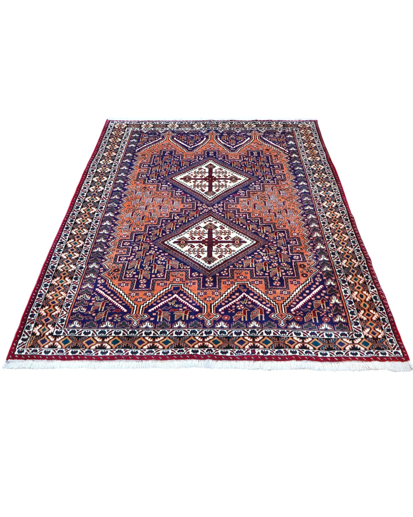 Afshar Perserteppich 208 × 150 cm aus Wolle, handgeknüpft