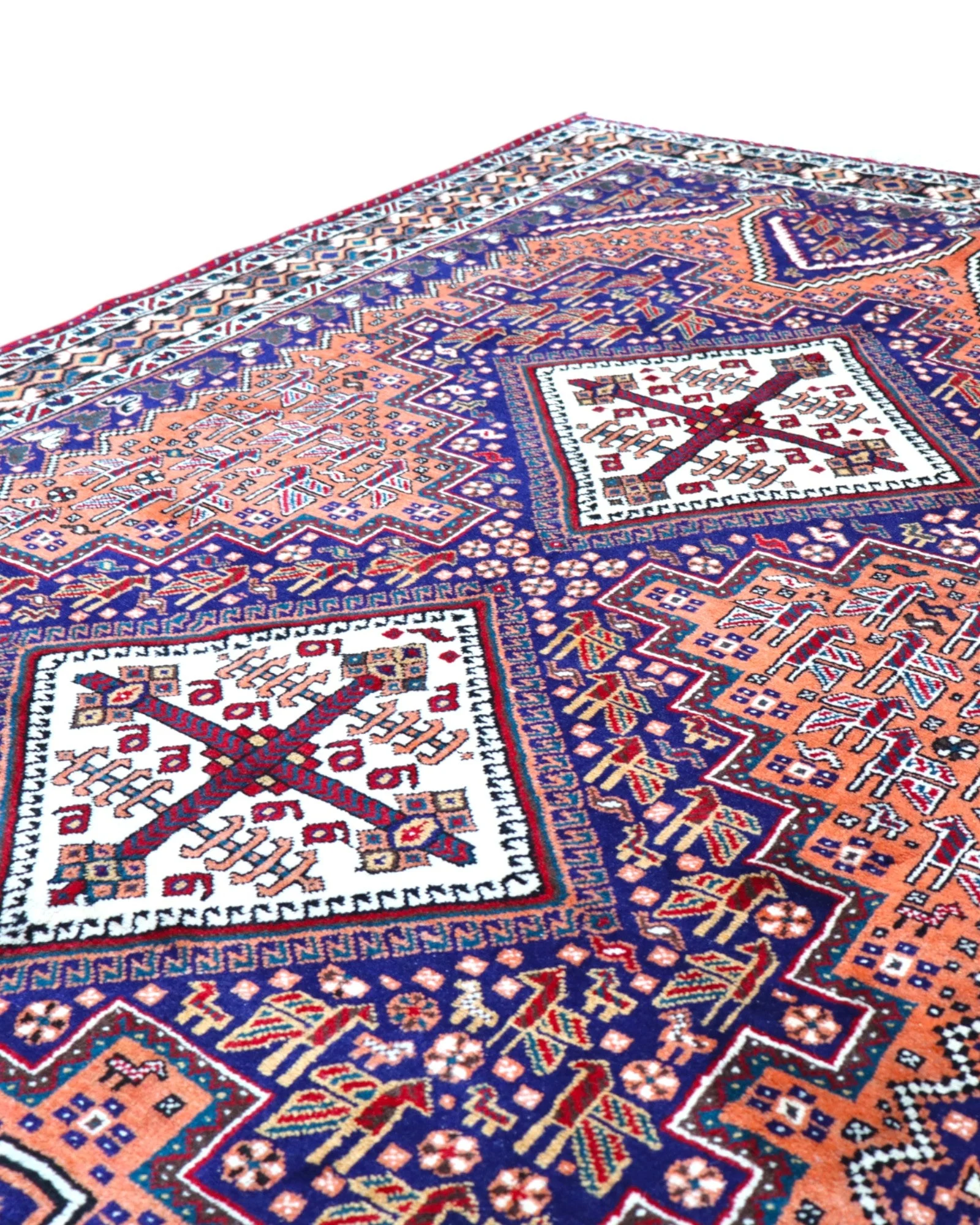 Afshar Perserteppich 208 × 150 cm aus Wolle, handgeknüpft