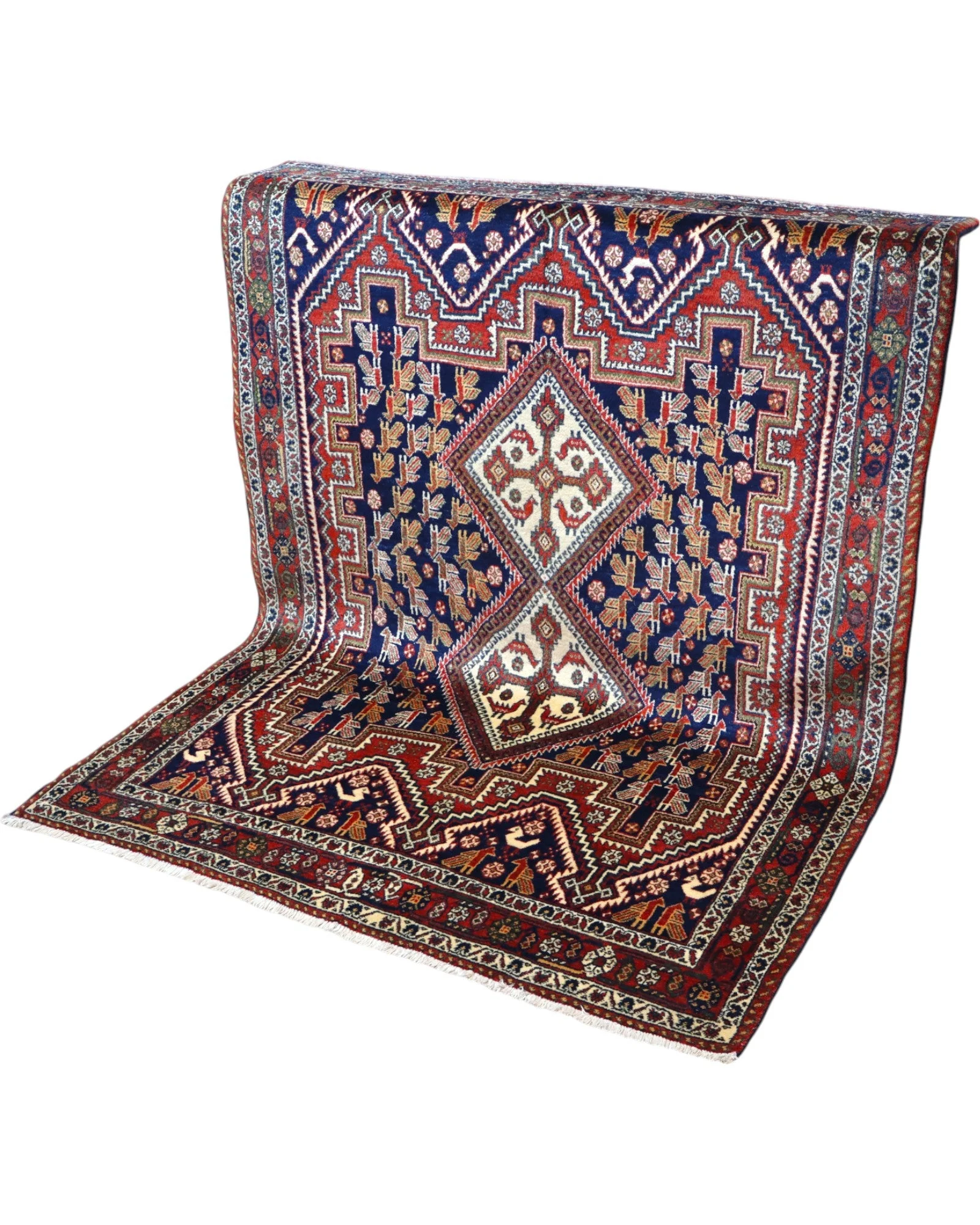 Handgeknüpfter Afshar Perserteppich, 208 × 150 cm, Wolle