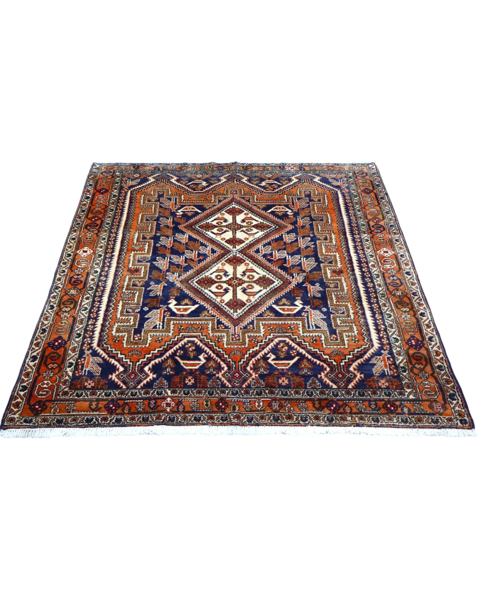 Handgeknüpfter Afshar Perserteppich, 208 × 150 cm, Wolle