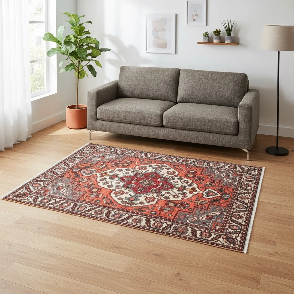 Perserteppich 202 × 155 cm aus Wolle, handgeknüpft