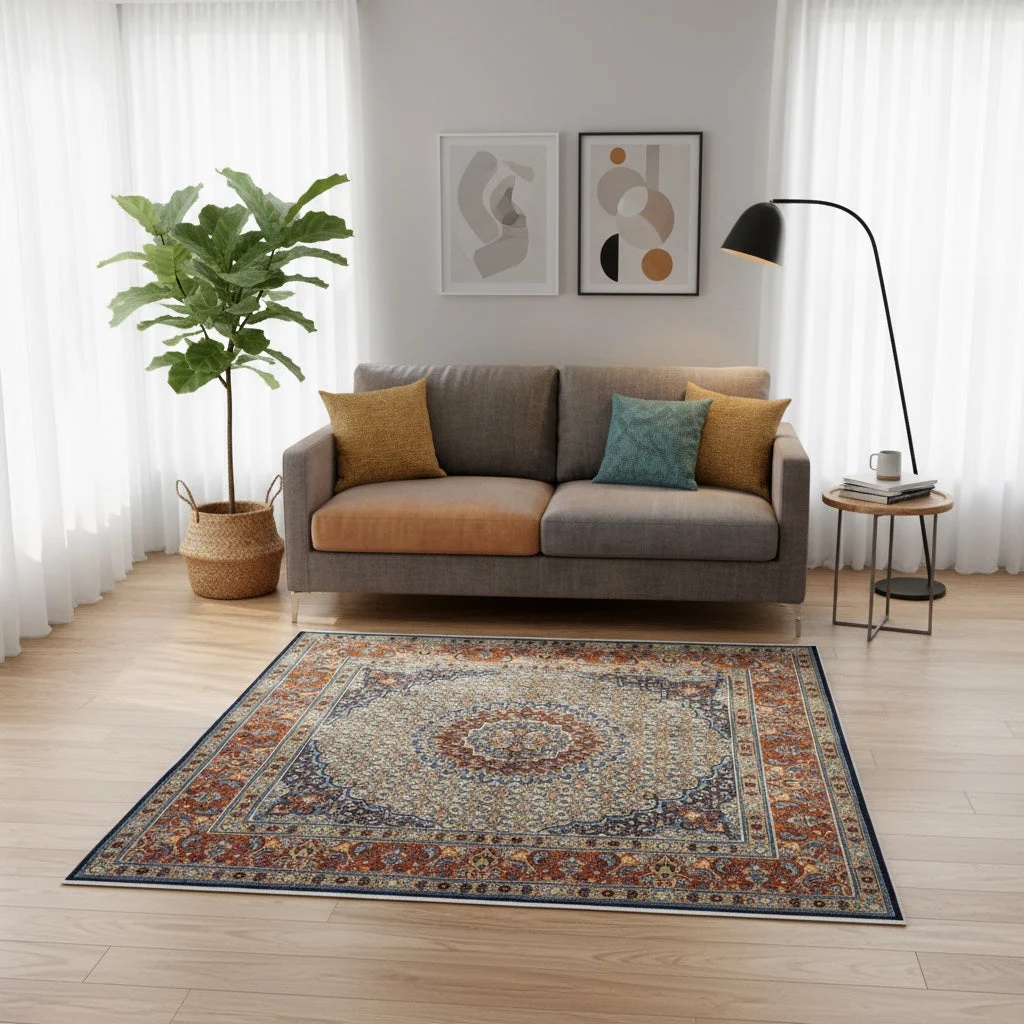 Handgeknüpfter Moud Perserteppich 225 × 223 cm