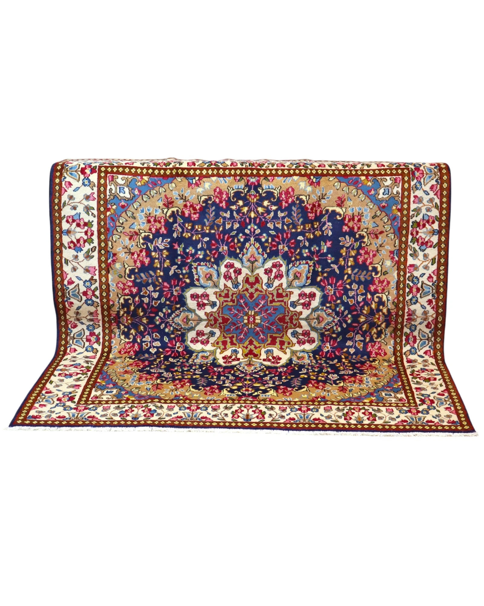 perserteppich-kerman-197-x-187-cm-schurwolle-handgeknupft-floral-37 Handgeknüpfter Kerman Perserteppich 197 × 187 cm