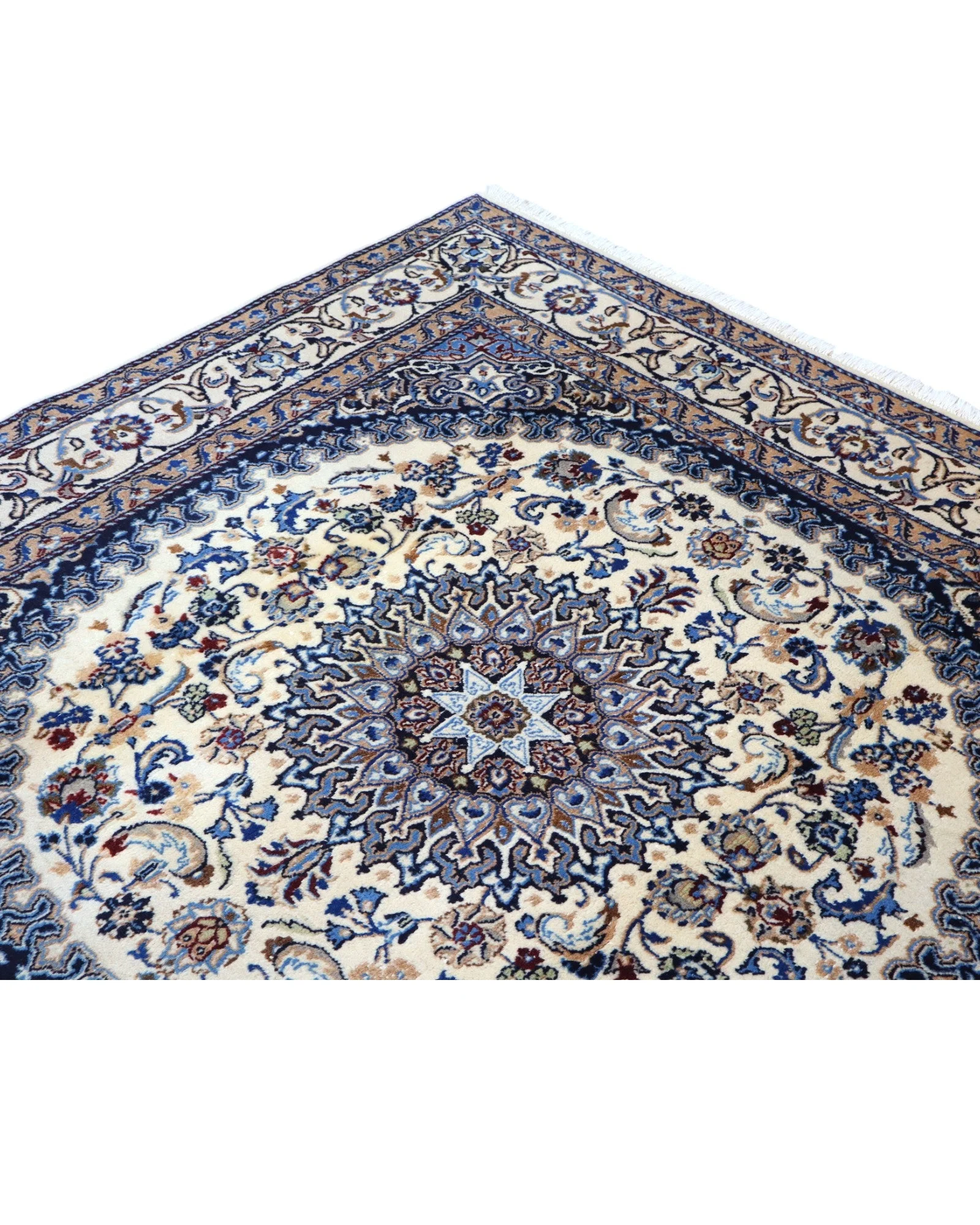Nain Perserteppich 197 × 193 cm aus Wolle & Seide, handgeknüpft