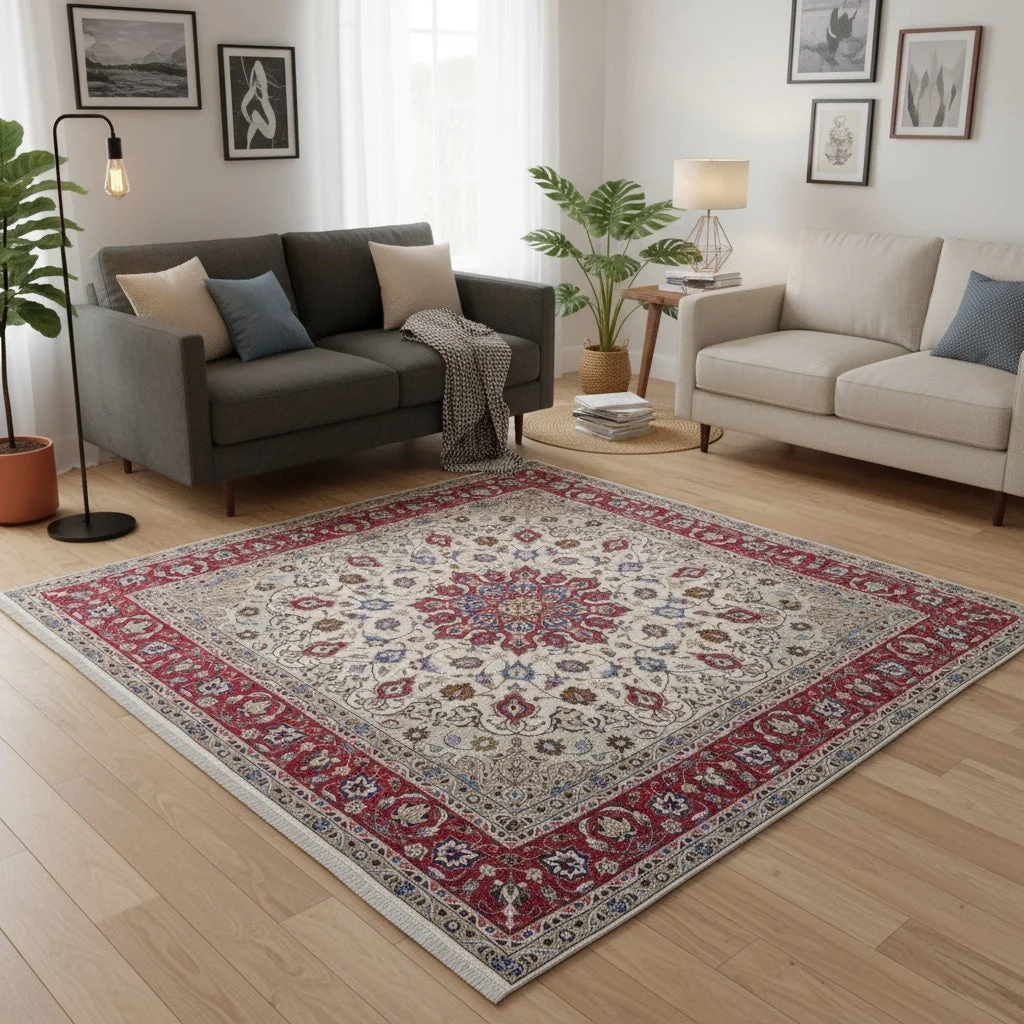 Täbriz Perserteppich aus Iran, 200 × 197 cm