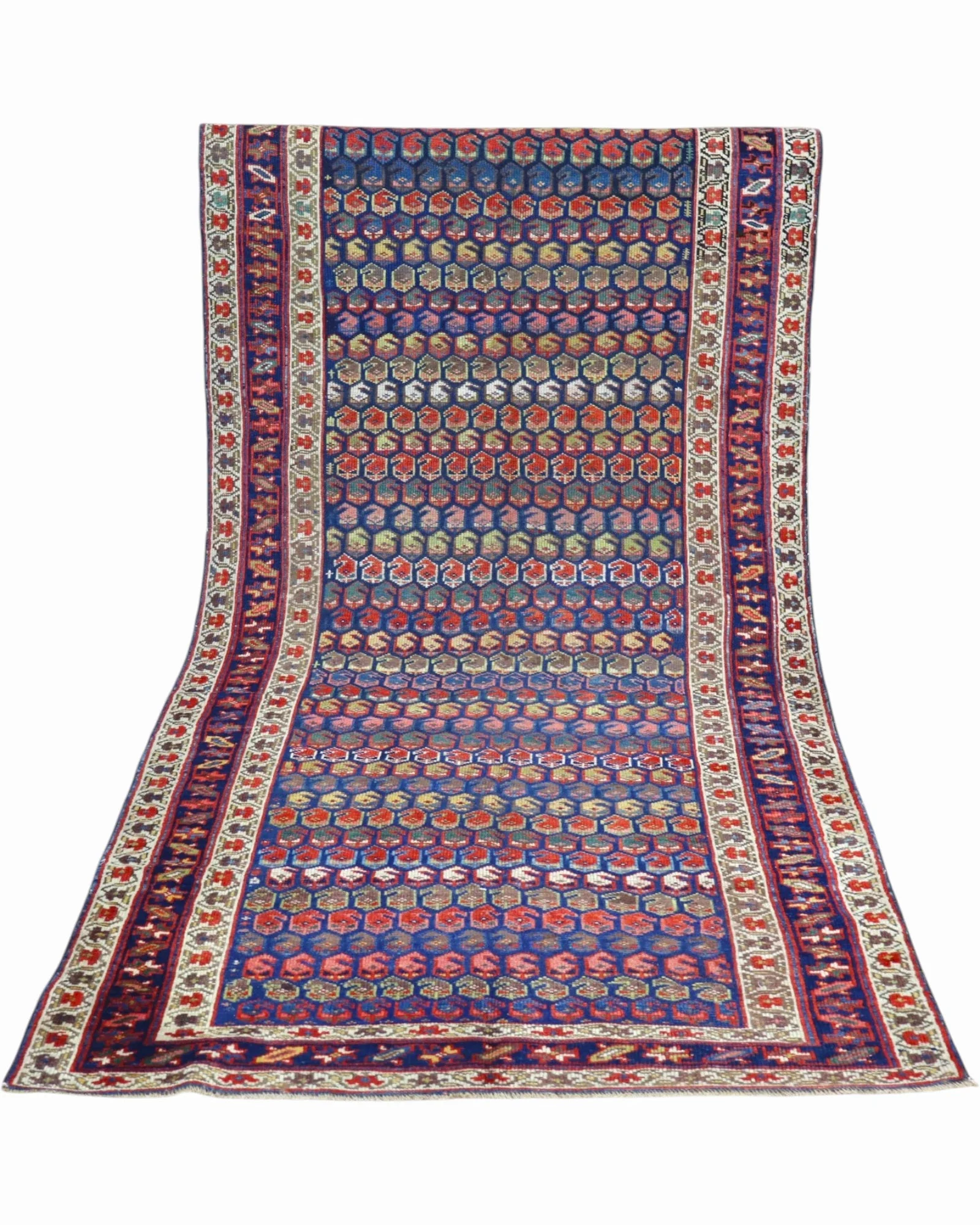 orientteppich-kaukasus-266-x-136-cm-schurwolle-handgeknupft-blau-3 Handgeknüpfter Orientteppich, 266 × 136 cm, Wolle