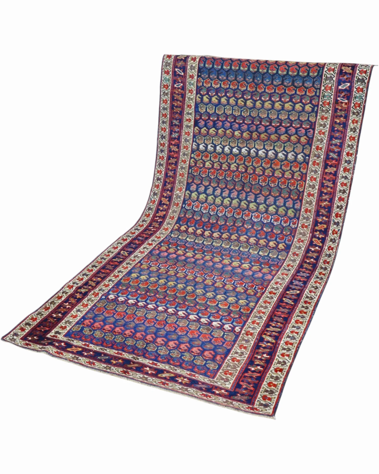 orientteppich-kaukasus-266-x-136-cm-schurwolle-handgeknupft-blau-6 Handgeknüpfter Orientteppich, 266 × 136 cm, Wolle