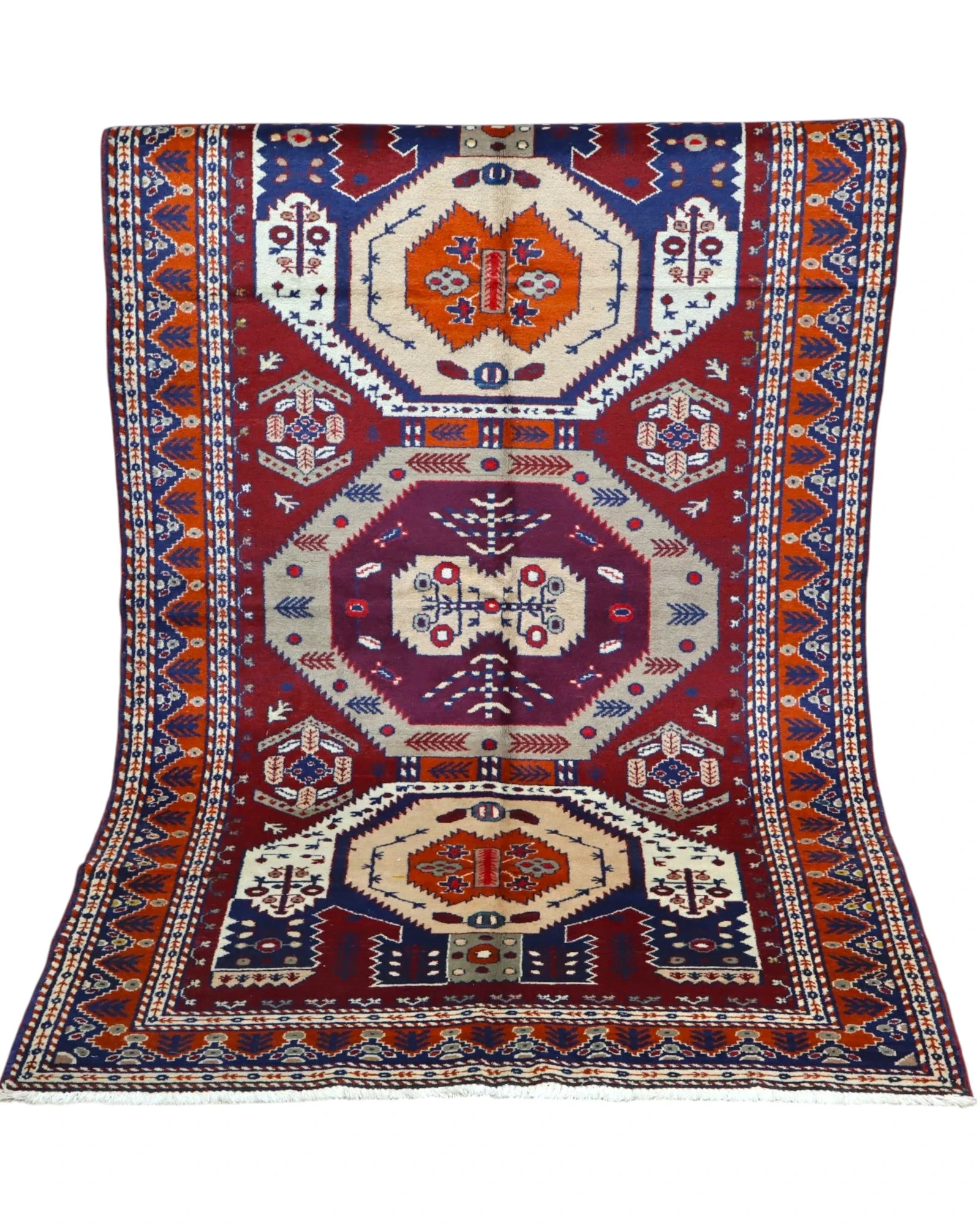 Orientteppich 200 × 125 cm aus Wolle, handgeknüpft