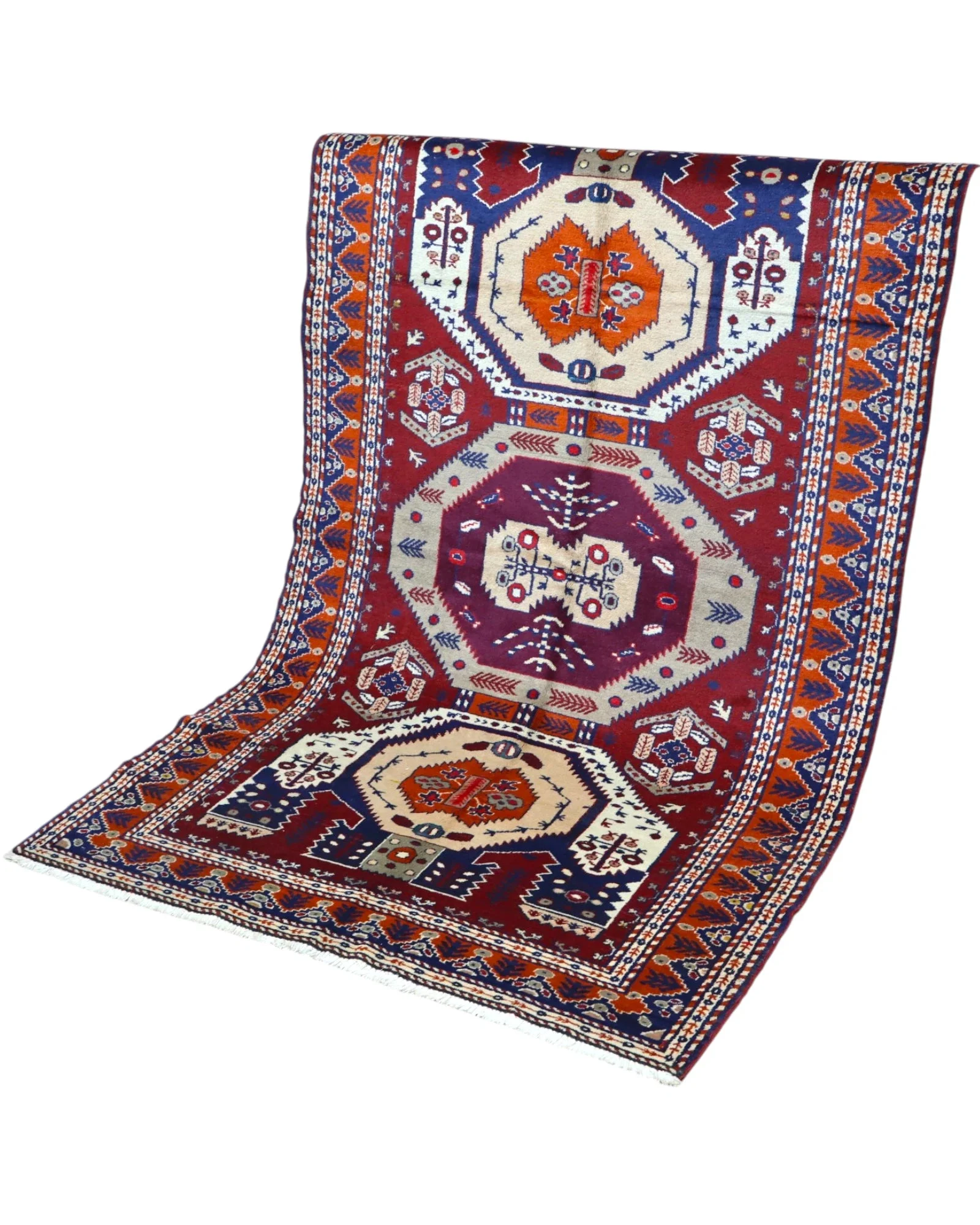 Orientteppich 200 × 125 cm aus Wolle, handgeknüpft