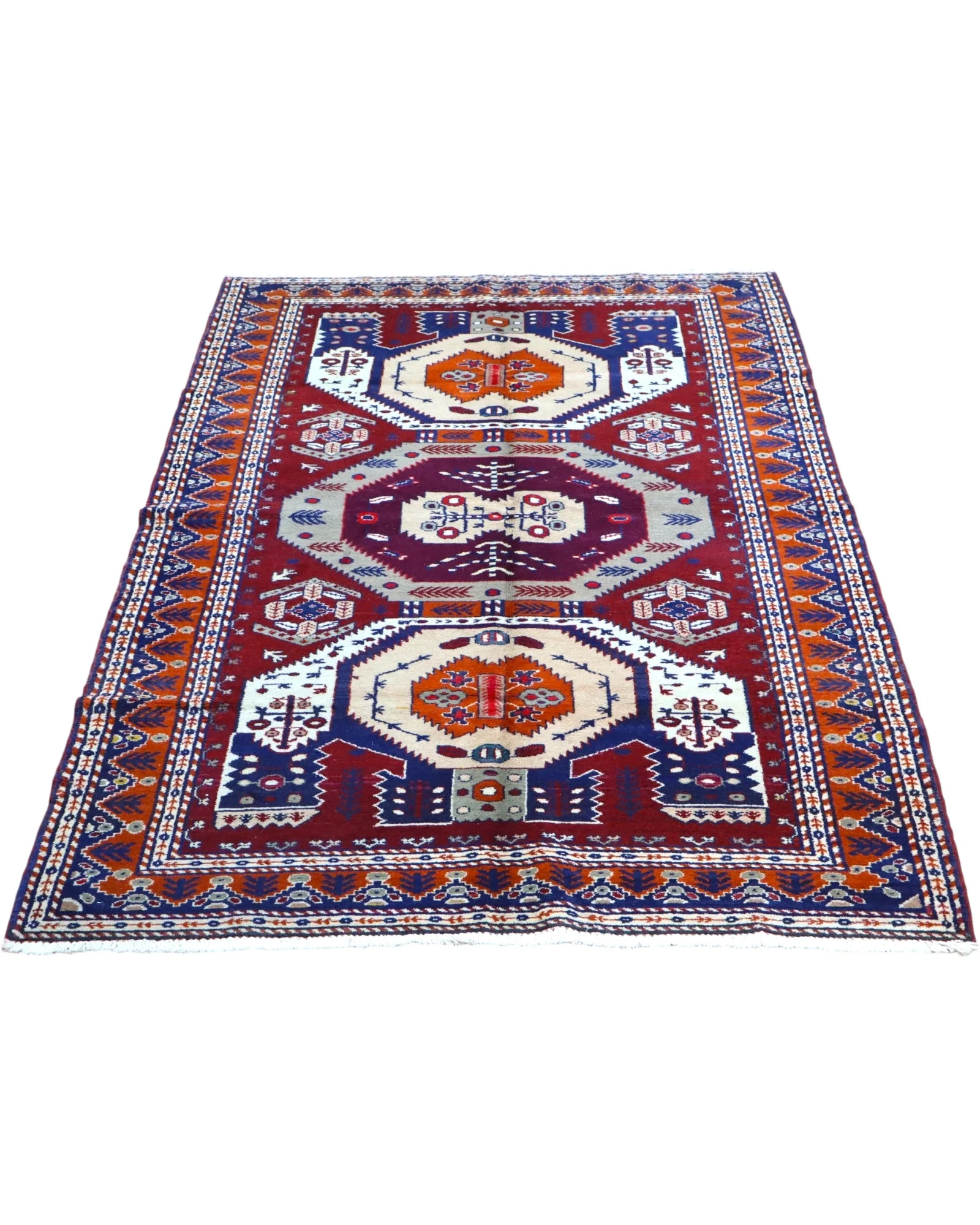 Orientteppich 200 × 125 cm aus Wolle, handgeknüpft