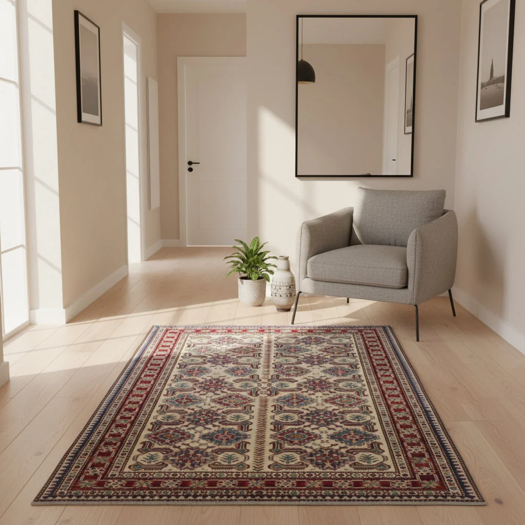 Orientteppich 165 × 122 cm aus Wolle, handgeknüpft
