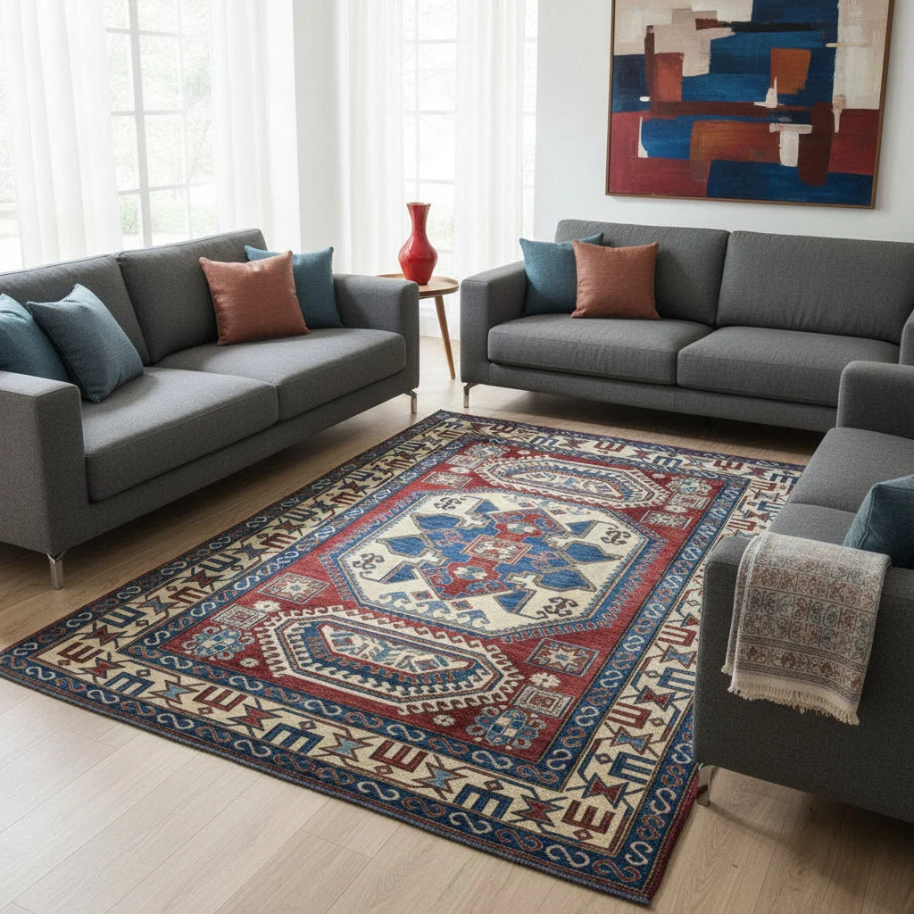 Kazak Orientteppich 346 × 210 cm aus Wolle, handgeknüpft