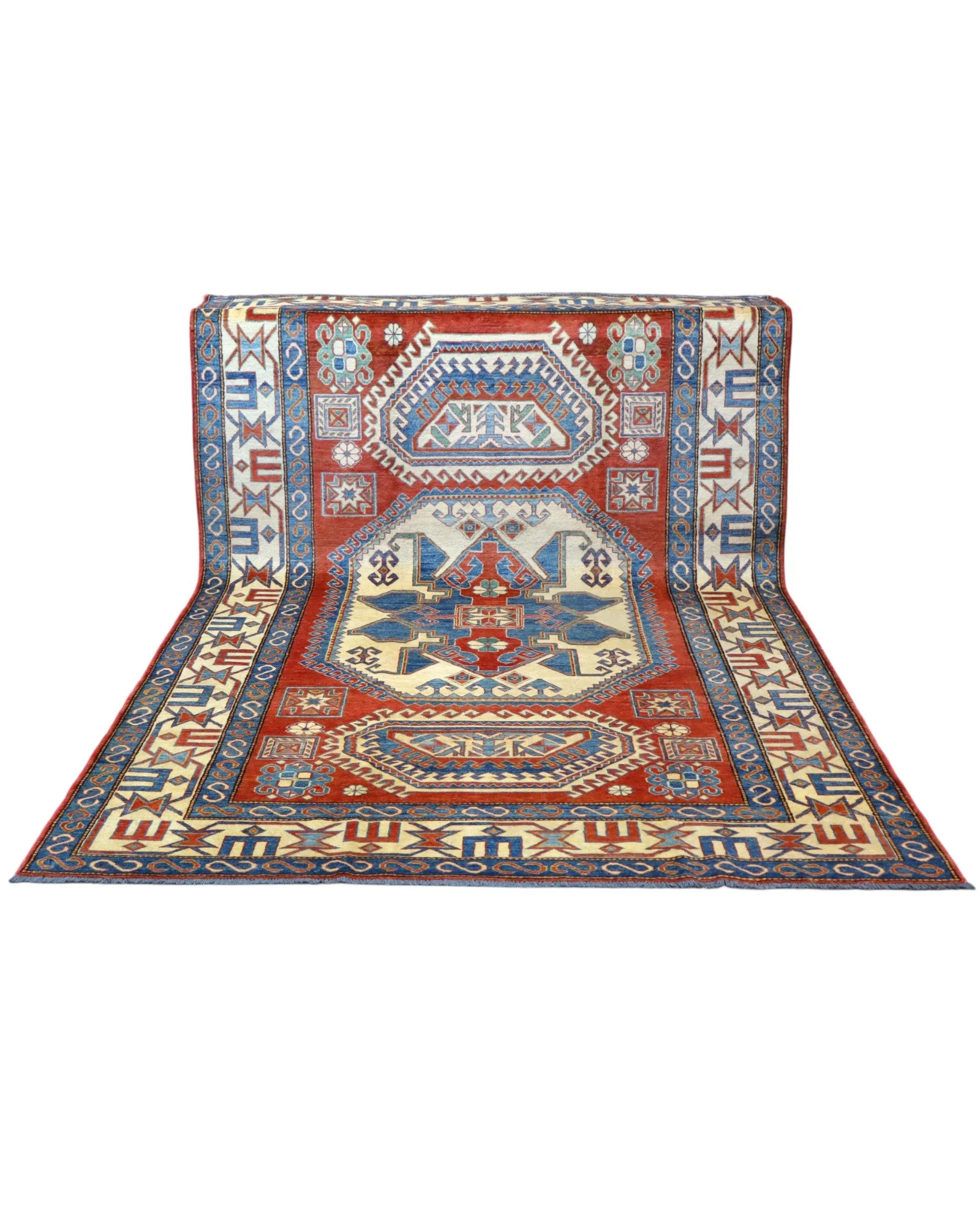 Kazak Orientteppich 346 × 210 cm aus Wolle, handgeknüpft