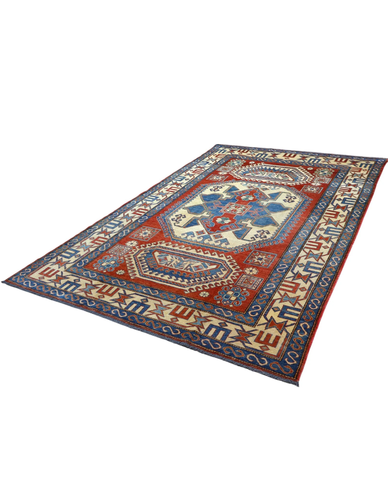 Kazak Orientteppich 346 × 210 cm aus Wolle, handgeknüpft