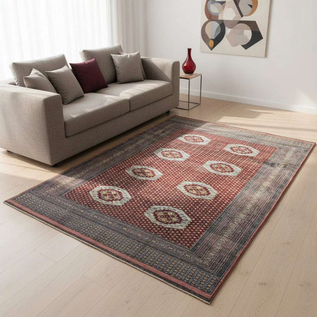 orientteppich-bukhara-276-x-188-cm-schurwolle-handgeknupft-9 Handgeknüpfter Orientteppich, 276 × 188 cm, Wolle