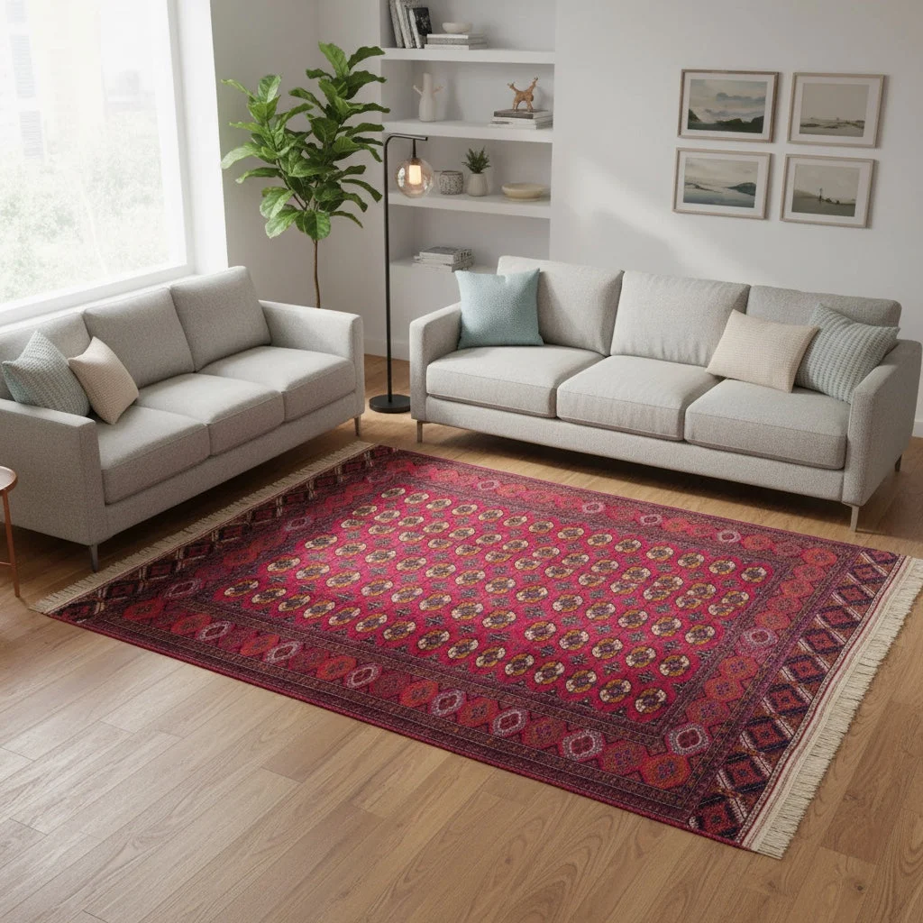 orientteppich-bukhara-275-x-185-cm-schurwolle-handgeknupft-9 Handgeknüpfter Orientteppich 275 × 185 cm