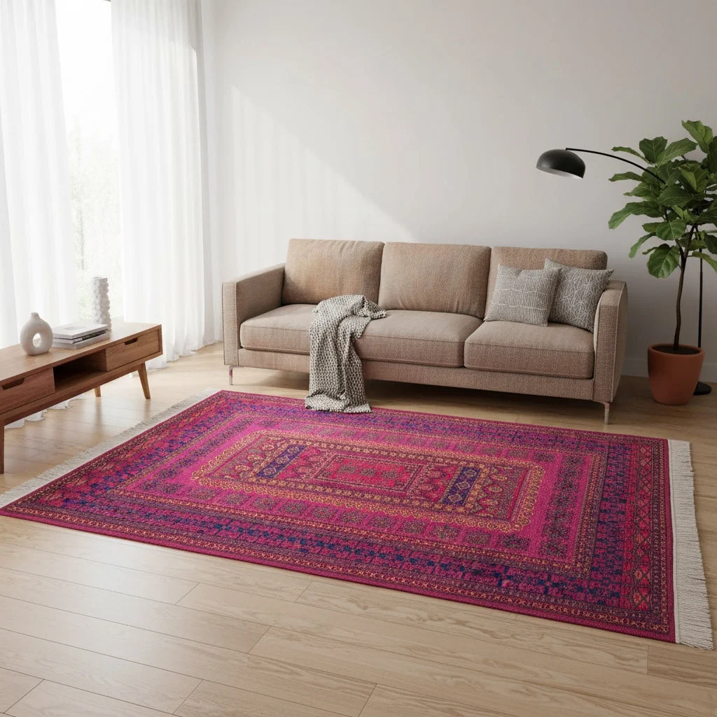 Turkmen Orientteppich 278 × 185 cm aus Wolle, handgeknüpft