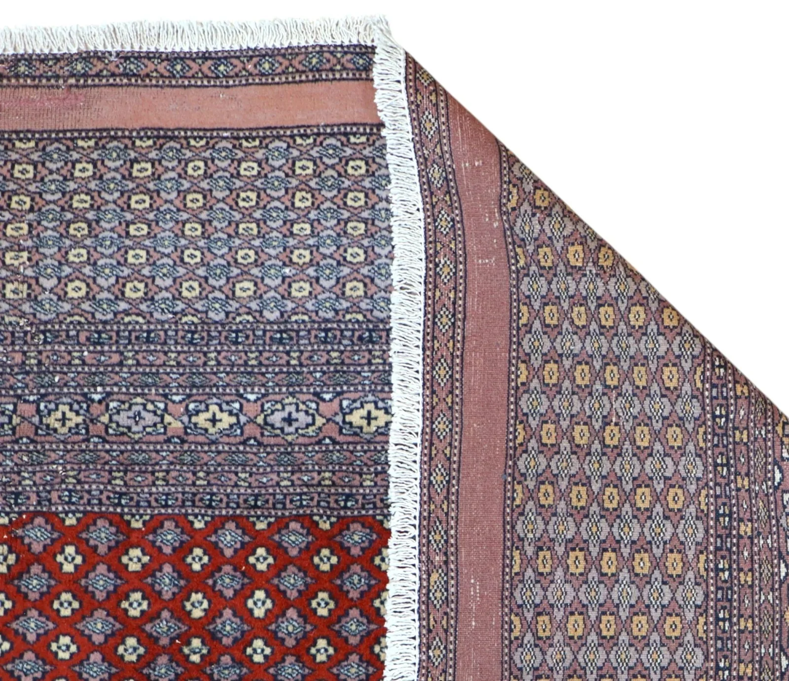 orientteppich-bukhara-276-x-188-cm-schurwolle-handgeknupft-rueckseite Handgeknüpfter Orientteppich, 276 × 188 cm, Wolle