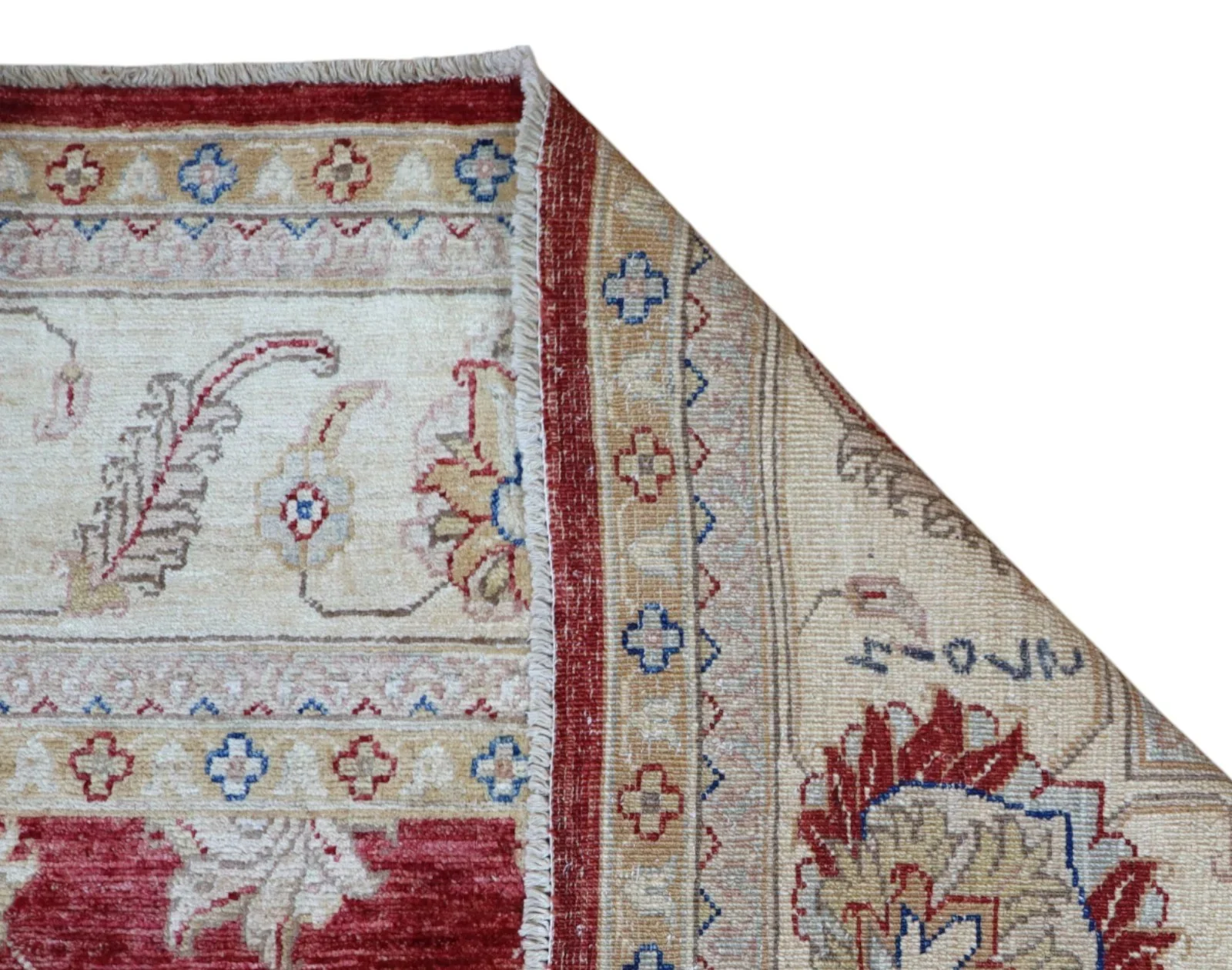 orientteppich-afghanistan-246-x-201-cm-schurwolle-handgeknupft-rueckseite Handgeknüpfter Ziegler Orientteppich, 246 × 201 cm, Wolle