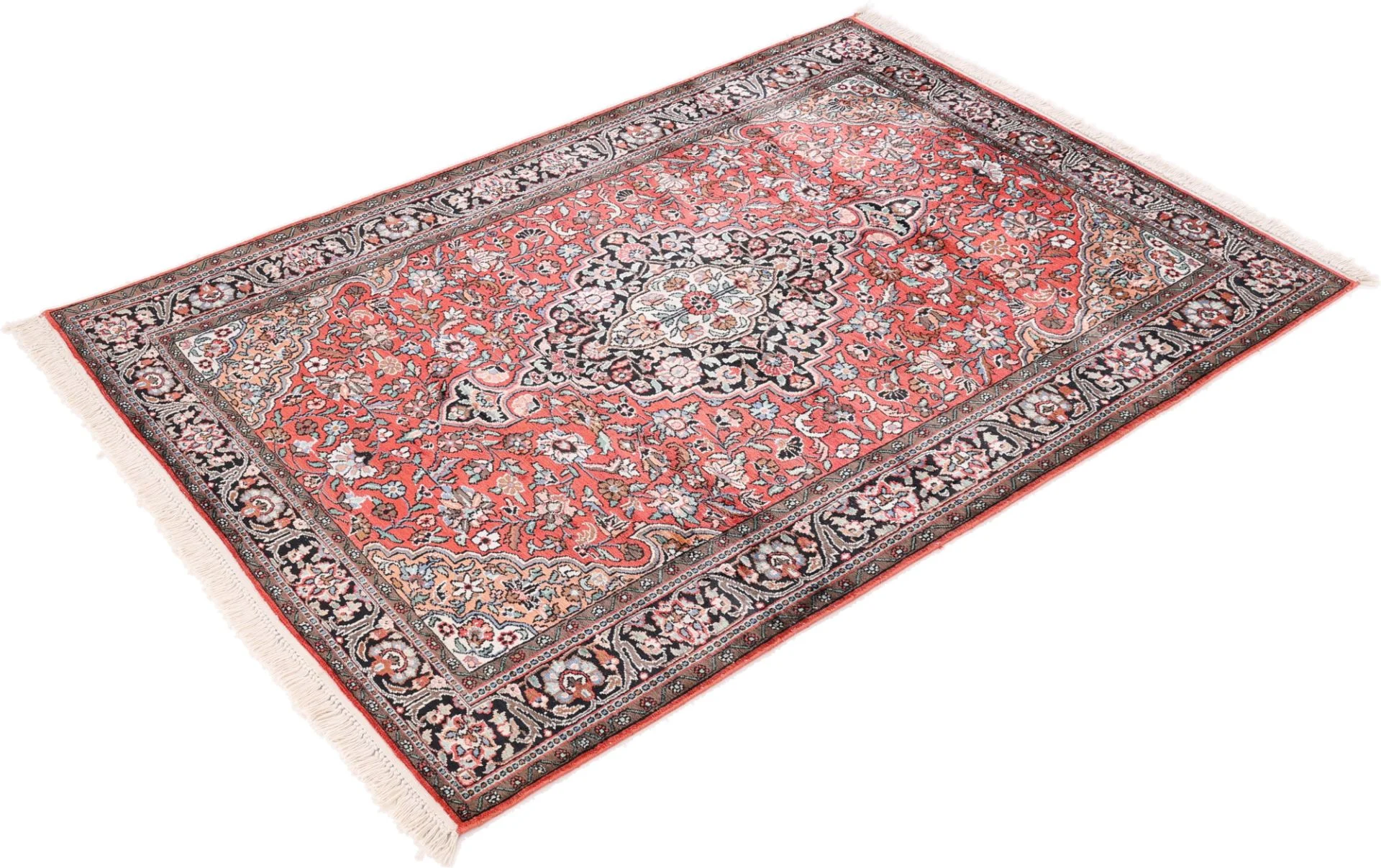 orientteppich-indien-184-x-124-cm-schurwolle-handgeknupft-4 Handgeknüpfter Orientteppich 184 × 124 cm