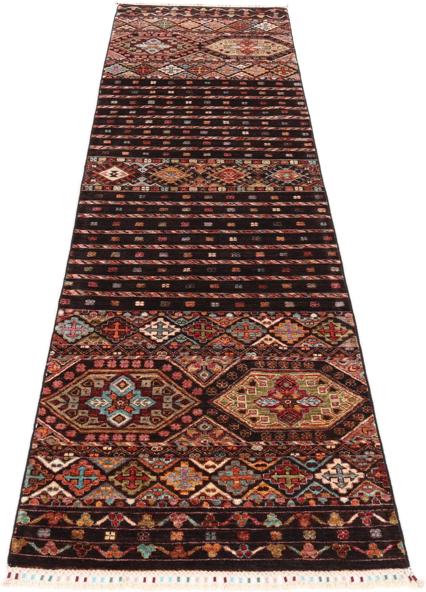Handgeknüpfter Samarkand Orientteppich, 84 × 311 cm, Wolle