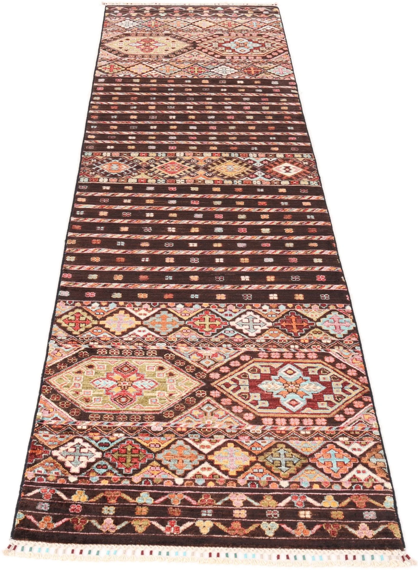 Handgeknüpfter Samarkand Orientteppich, 84 × 311 cm, Wolle
