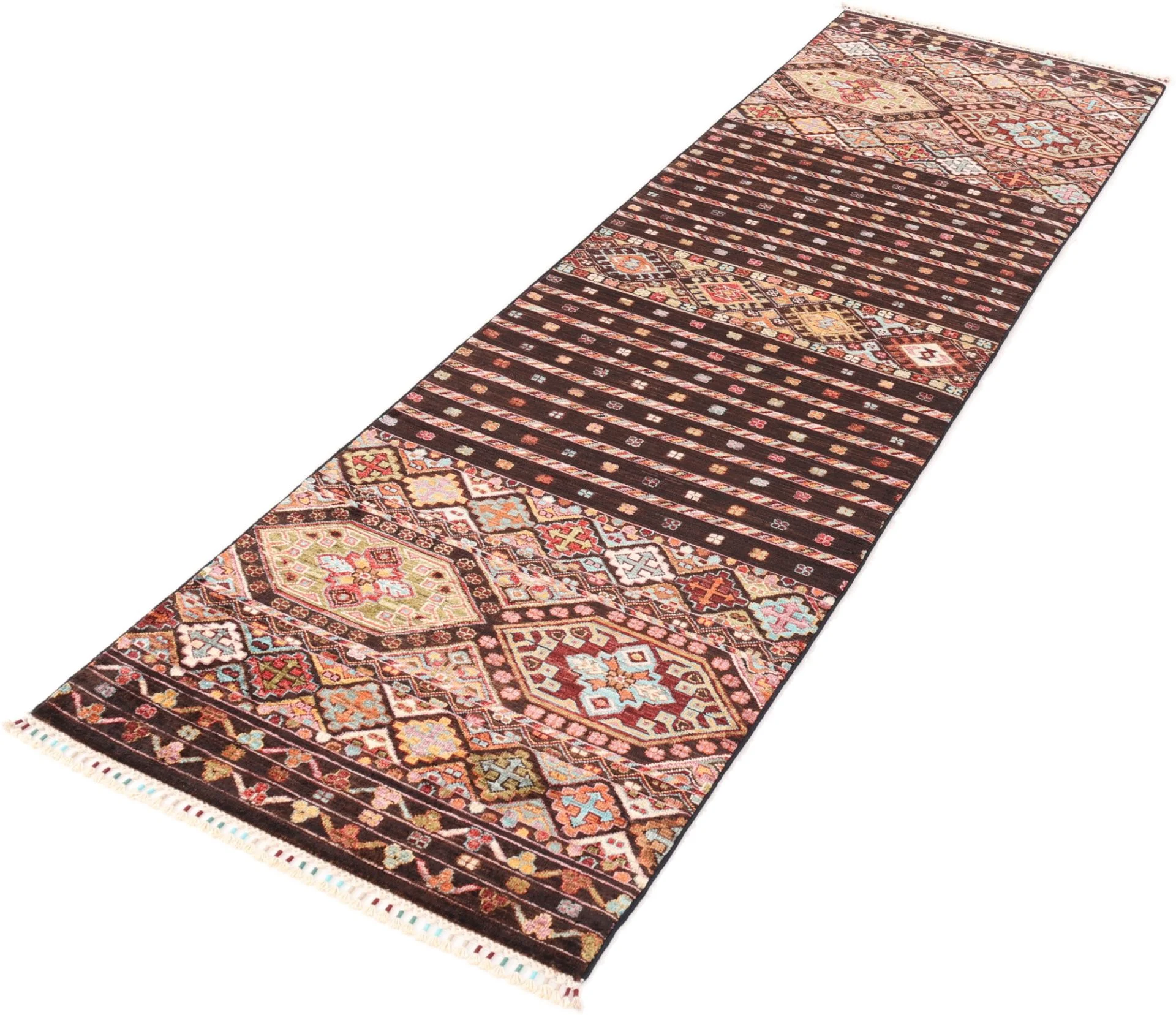 Handgeknüpfter Samarkand Orientteppich, 84 × 311 cm, Wolle