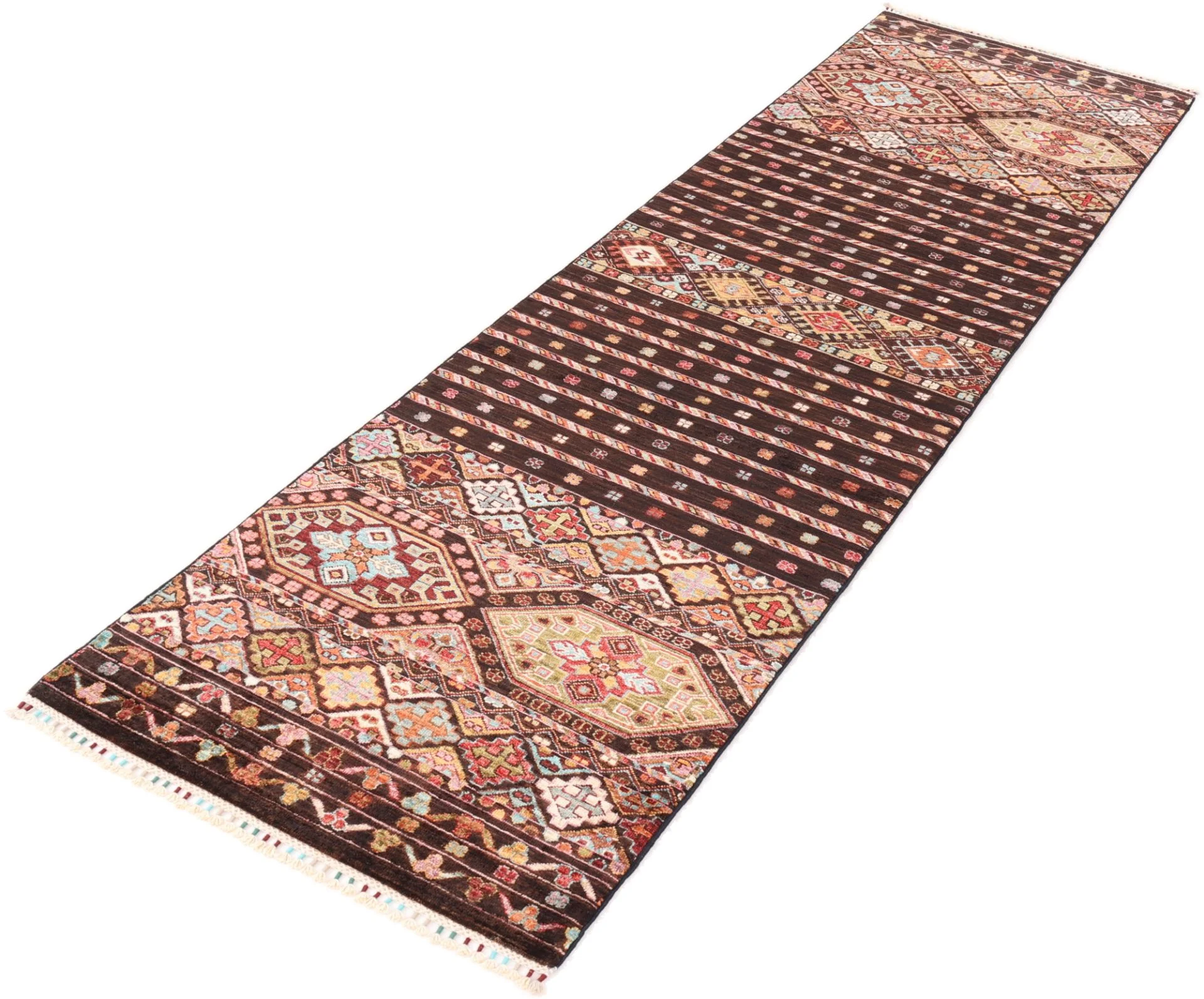Handgeknüpfter Samarkand Orientteppich, 84 × 312 cm, Wolle