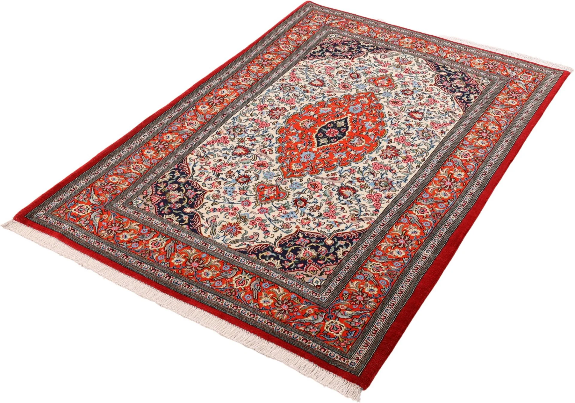Ghom Perserteppich 136 × 202 cm aus Wolle, handgeknüpft