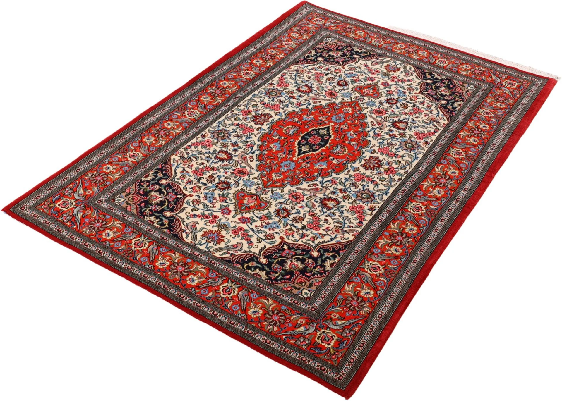 Ghom Perserteppich 136 × 202 cm aus Wolle, handgeknüpft