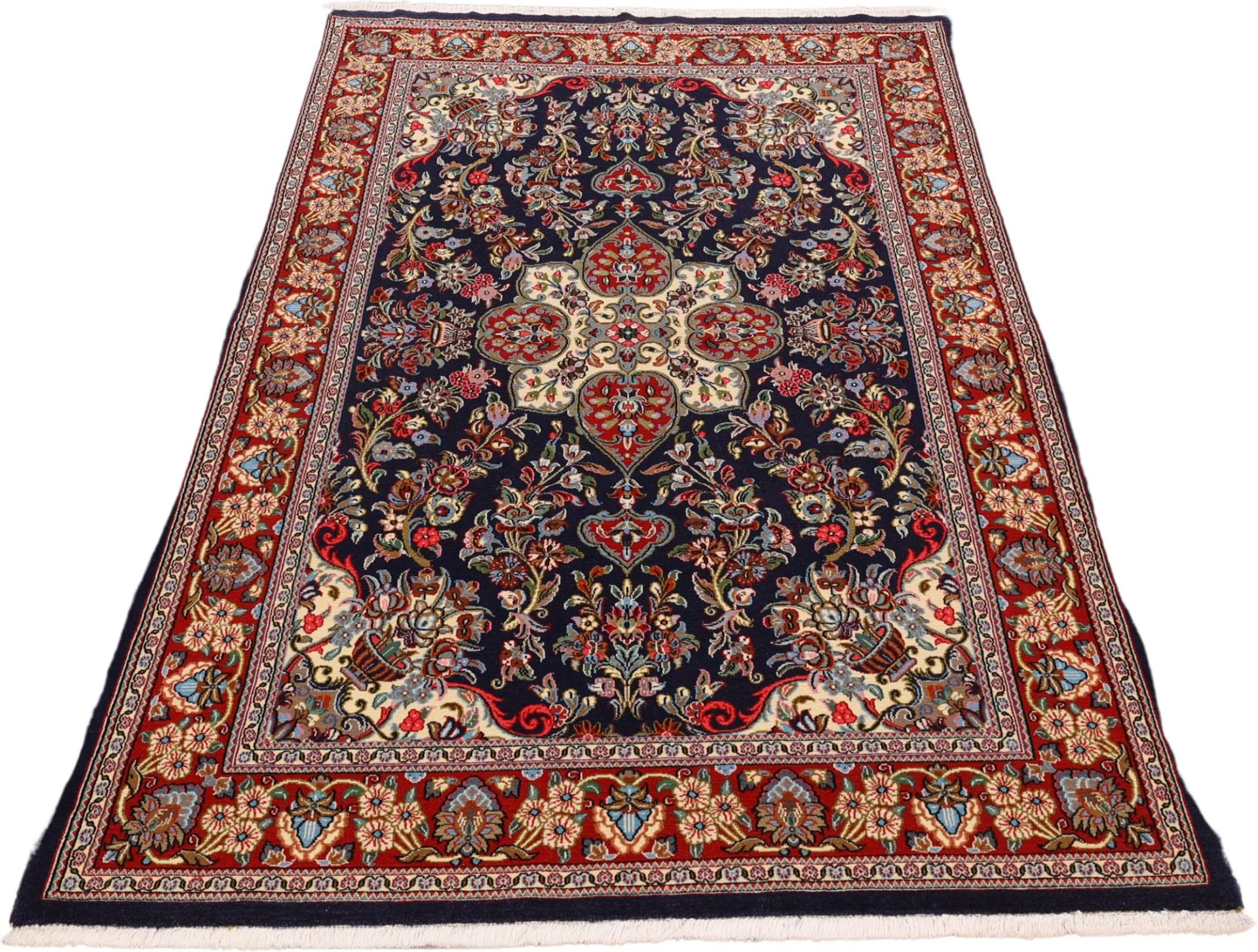 Ghom Perserteppich aus Iran, 136 × 212 cm
