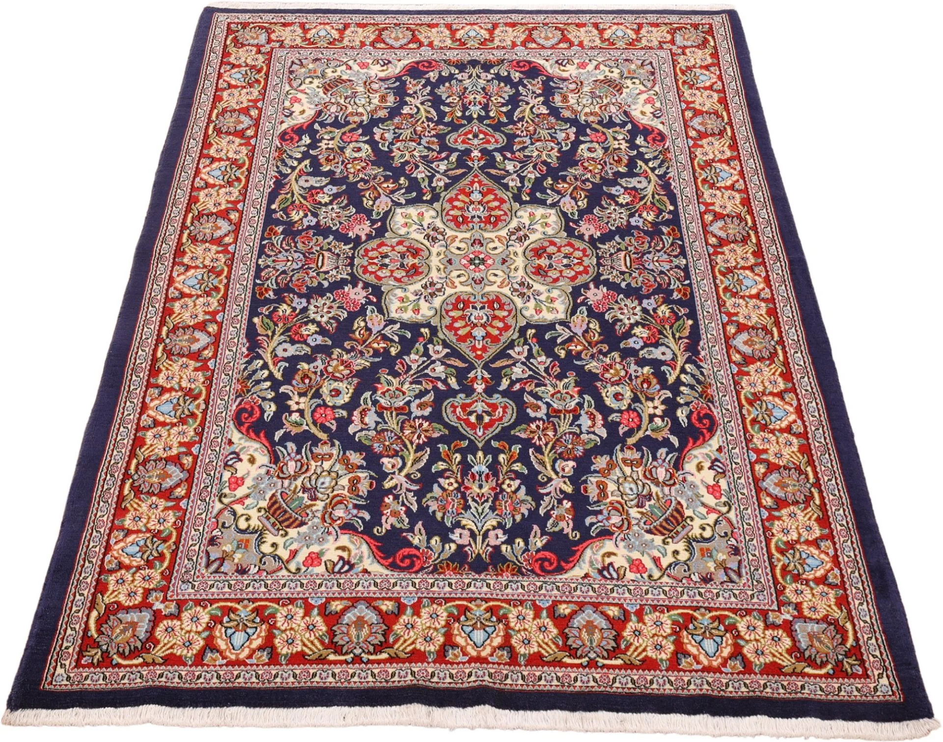 Ghom Perserteppich aus Iran, 136 × 212 cm