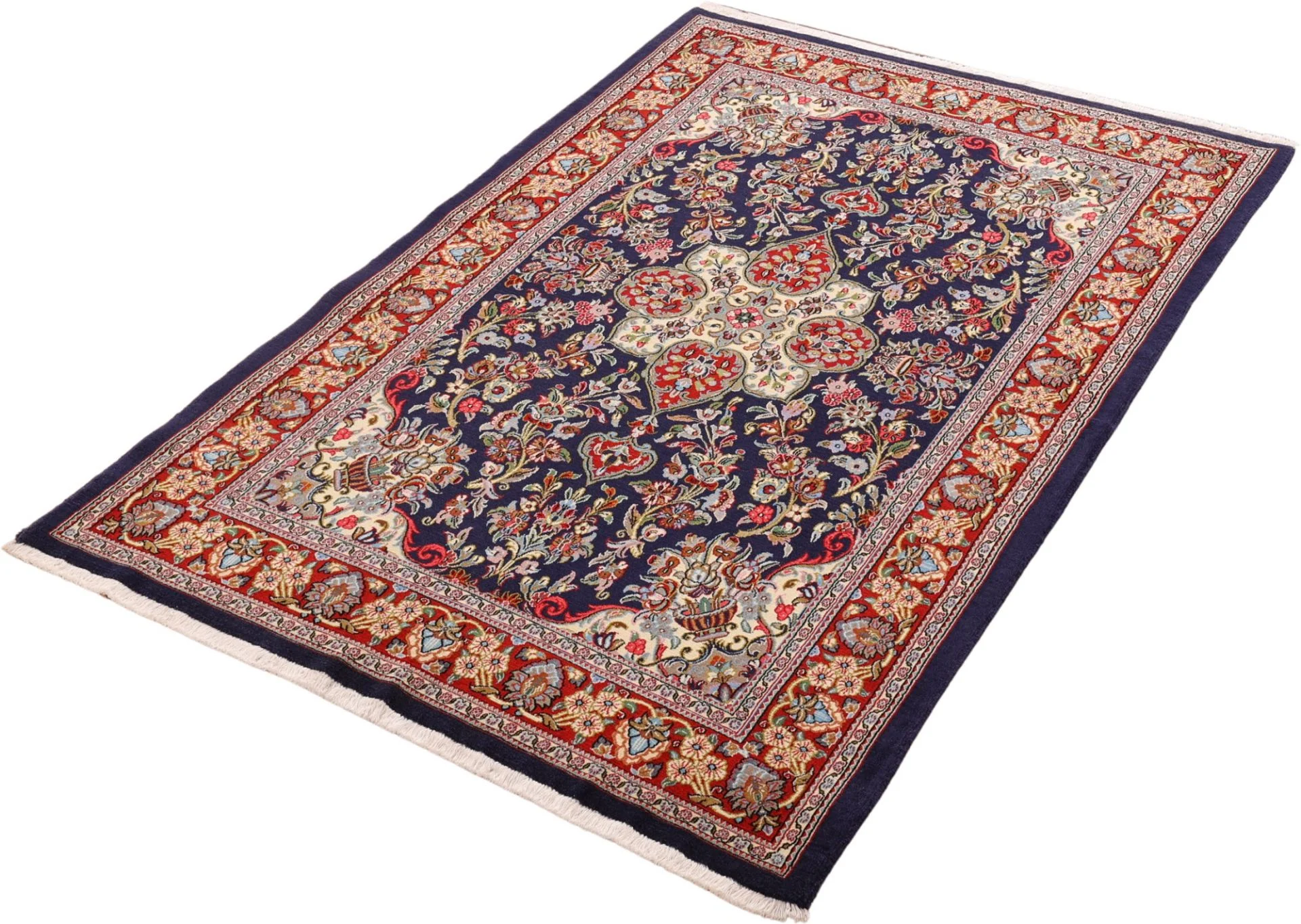 Ghom Perserteppich aus Iran, 136 × 212 cm