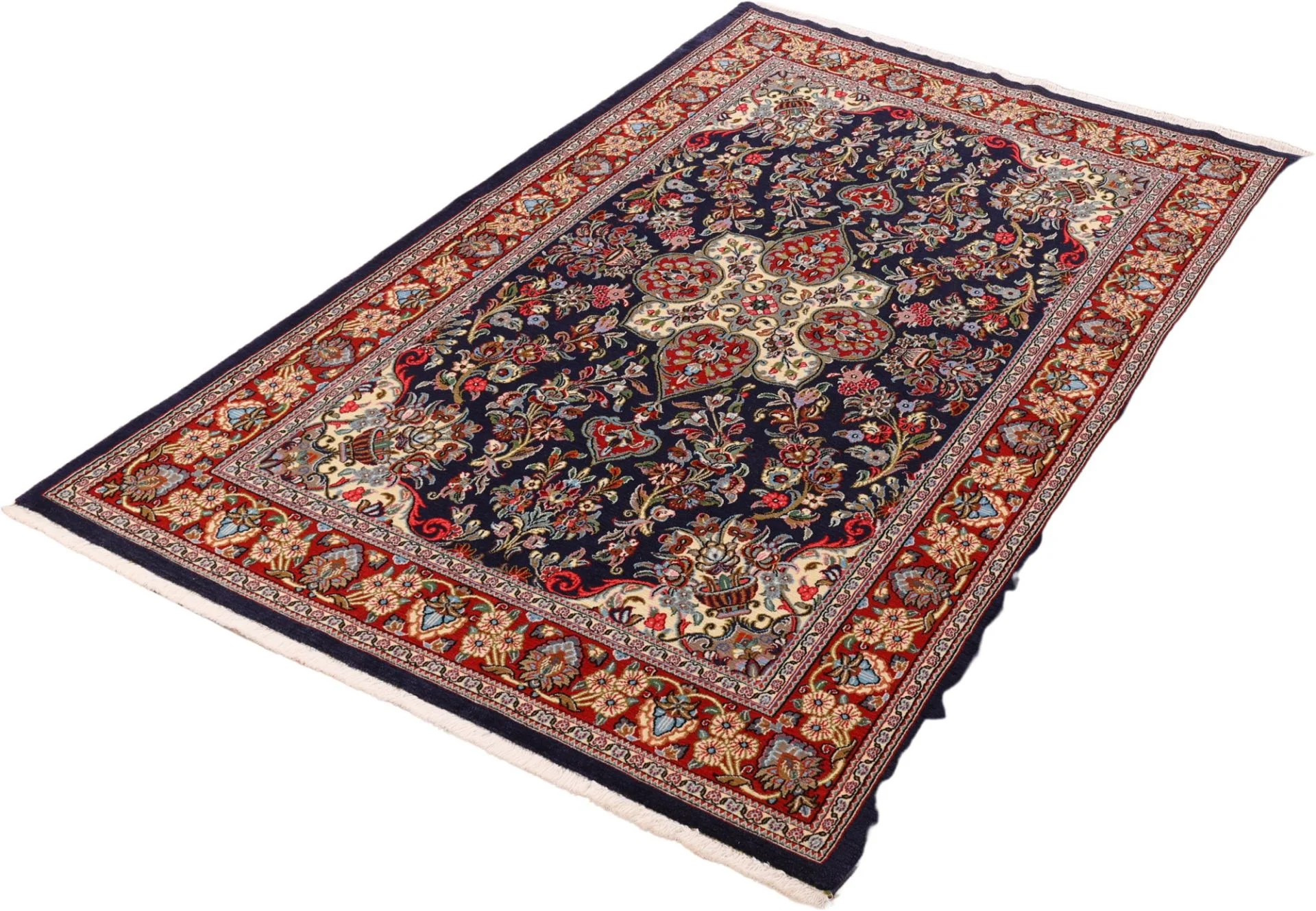 Ghom Perserteppich aus Iran, 136 × 212 cm
