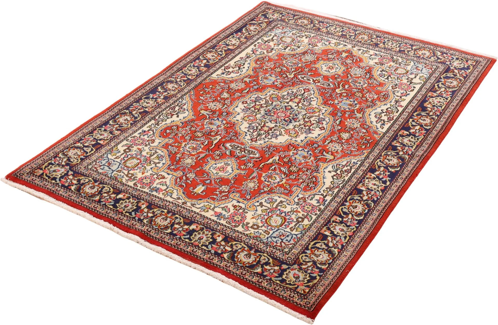 Handgeknüpfter Ghom Perserteppich, 140 × 208 cm, Wolle